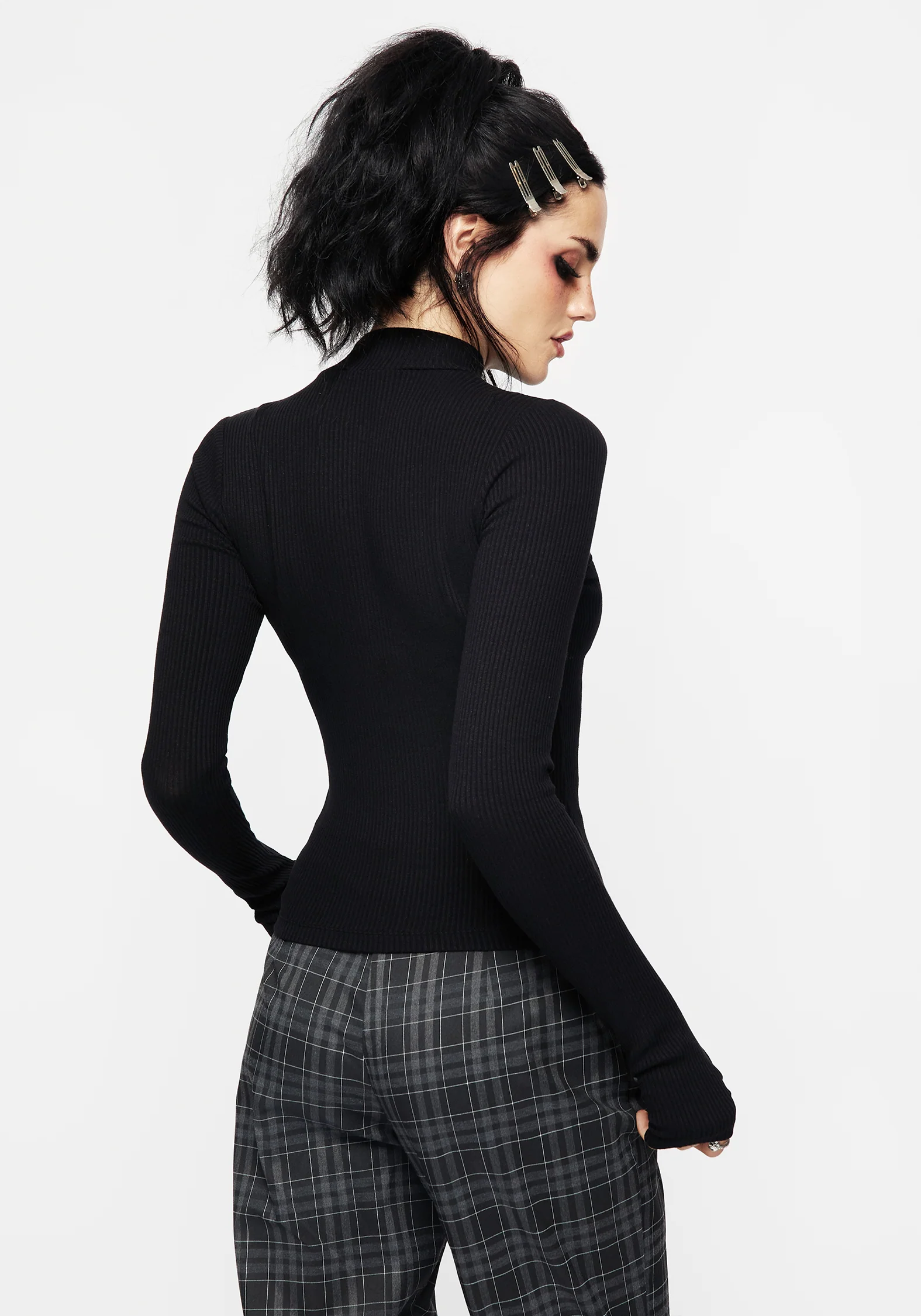 Adonia High Neck Ribbed Top - Image 3