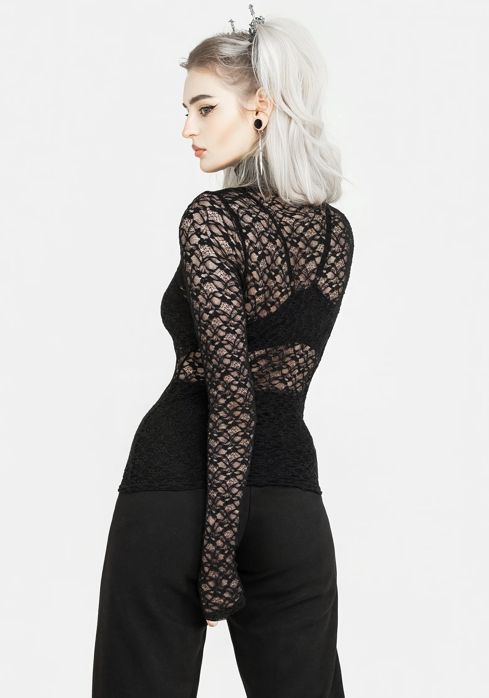 Arabella Lace High Neck Top - Image 3