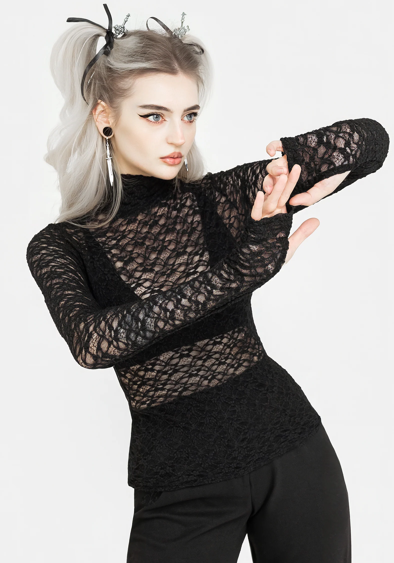 Arabella Lace High Neck Top - Image 5