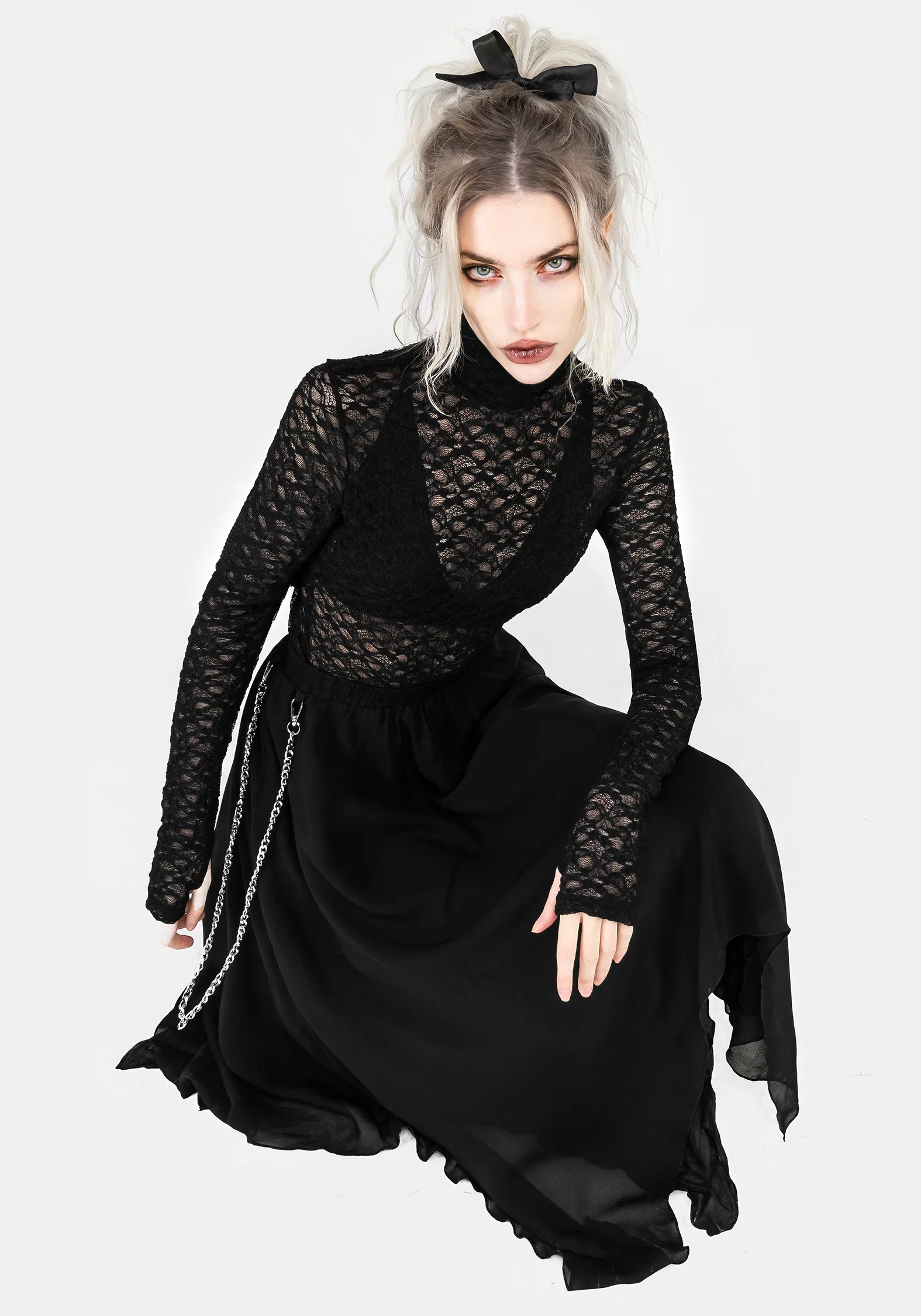 Arabella Lace High Neck Top - Image 9