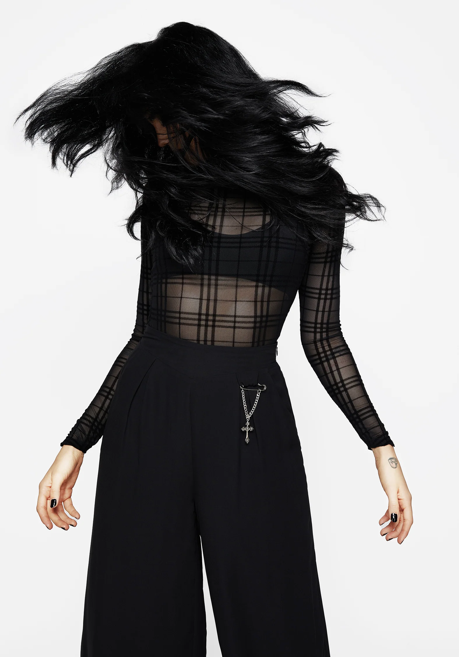 Buffy Check Mesh Top - Image 8