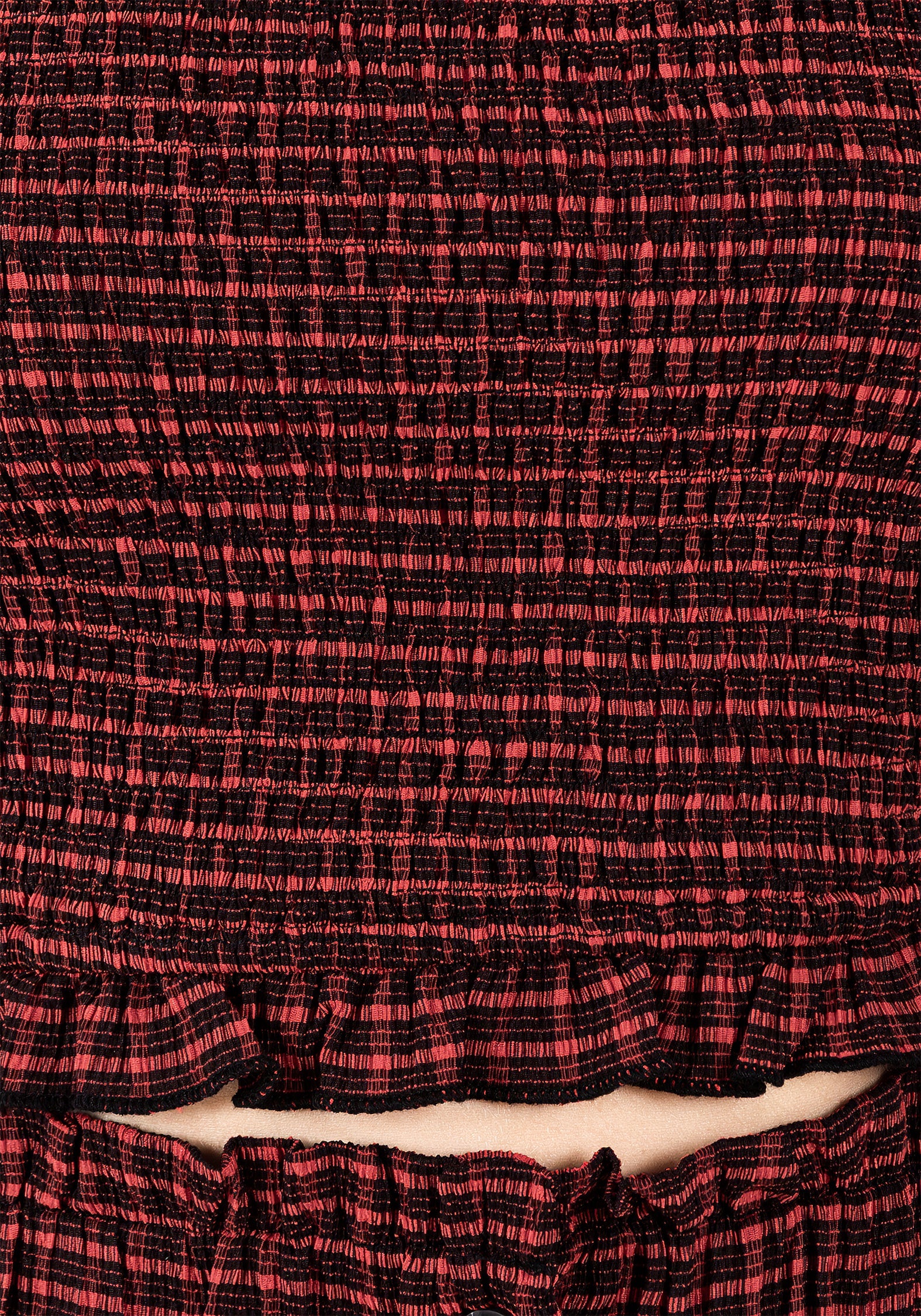 Carmine Textured Check Crop Top - Image 7