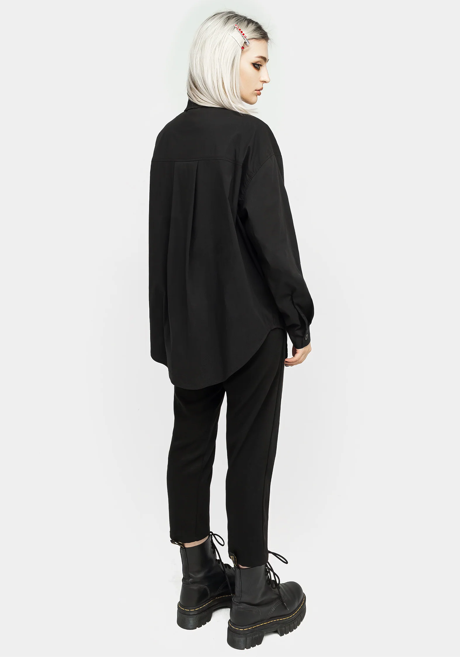 Chiromancy Collar Loose Fit Shirt - Black - Image 3