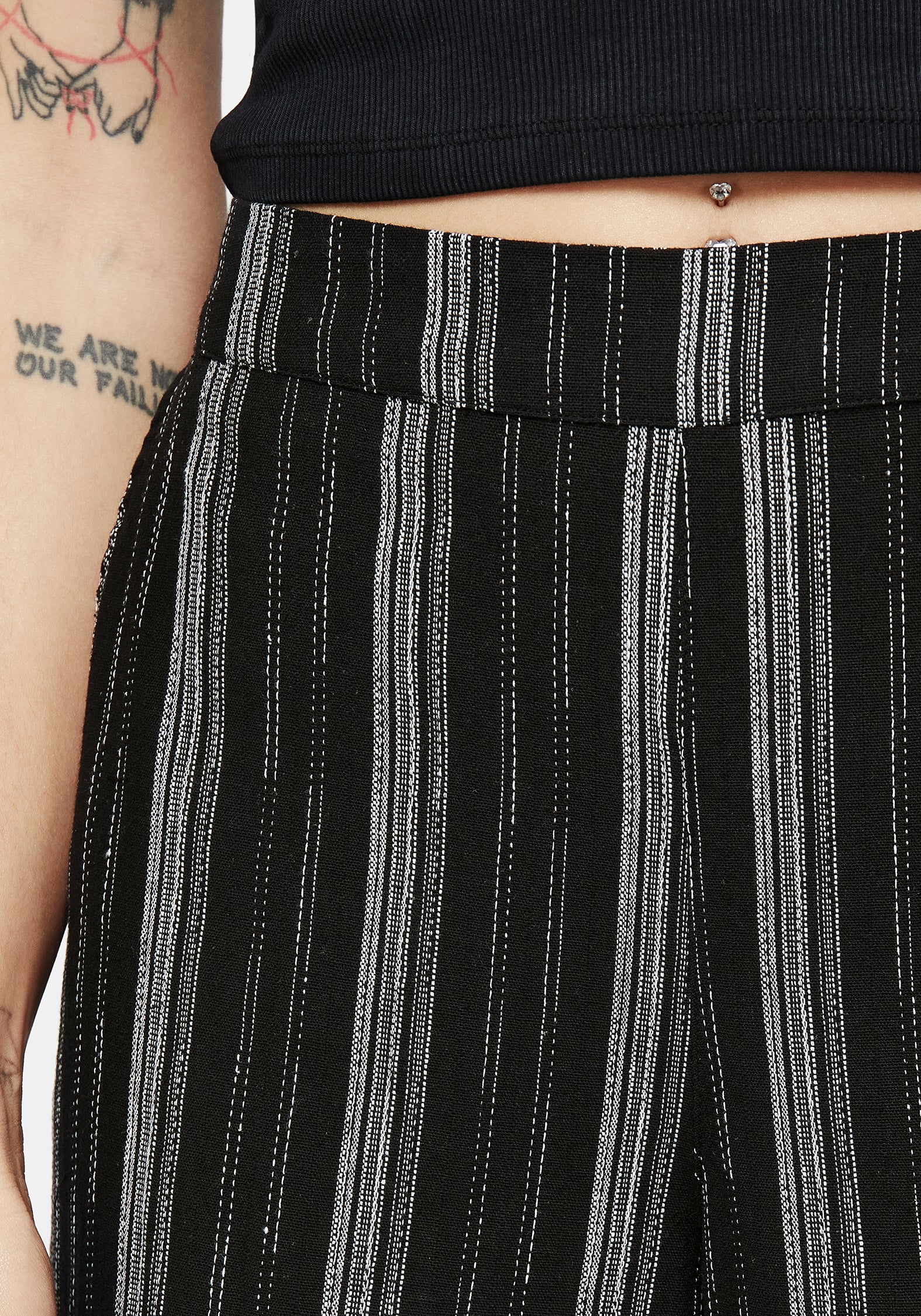 Clandestine Stripe Cotton-Blend Culottes - Image 5