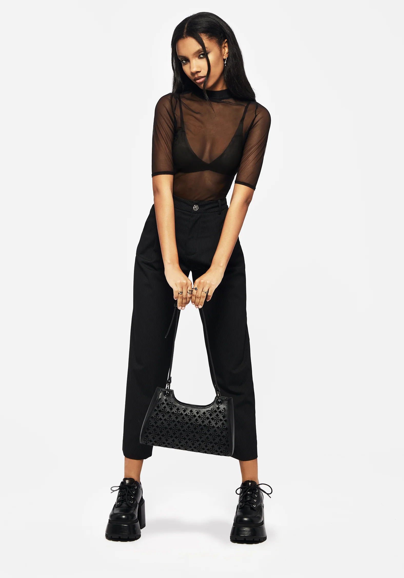 Crux Cut Out Faux Leather Shoulder Bag - Image 5