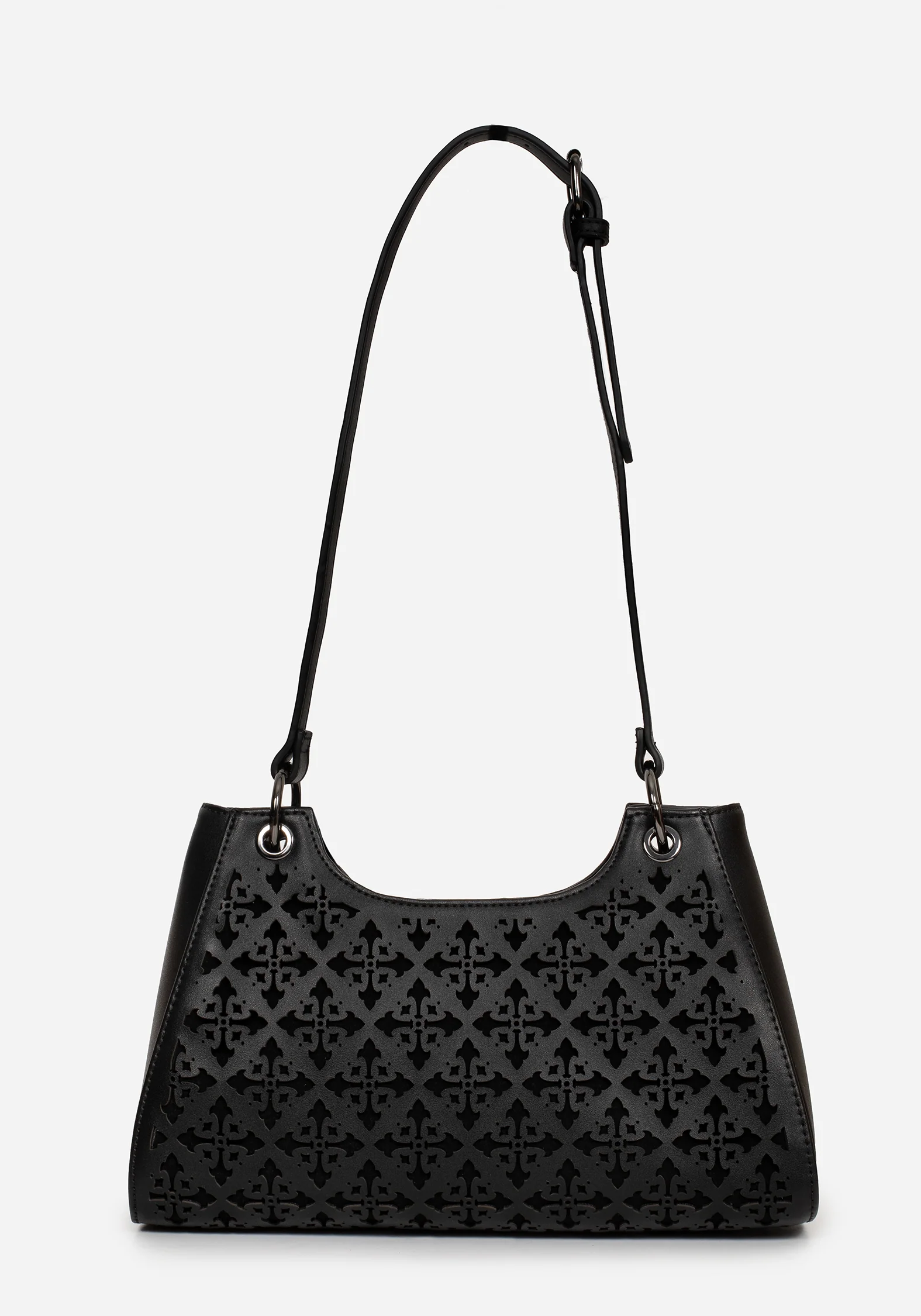 Crux Cut Out Faux Leather Shoulder Bag - Image 9