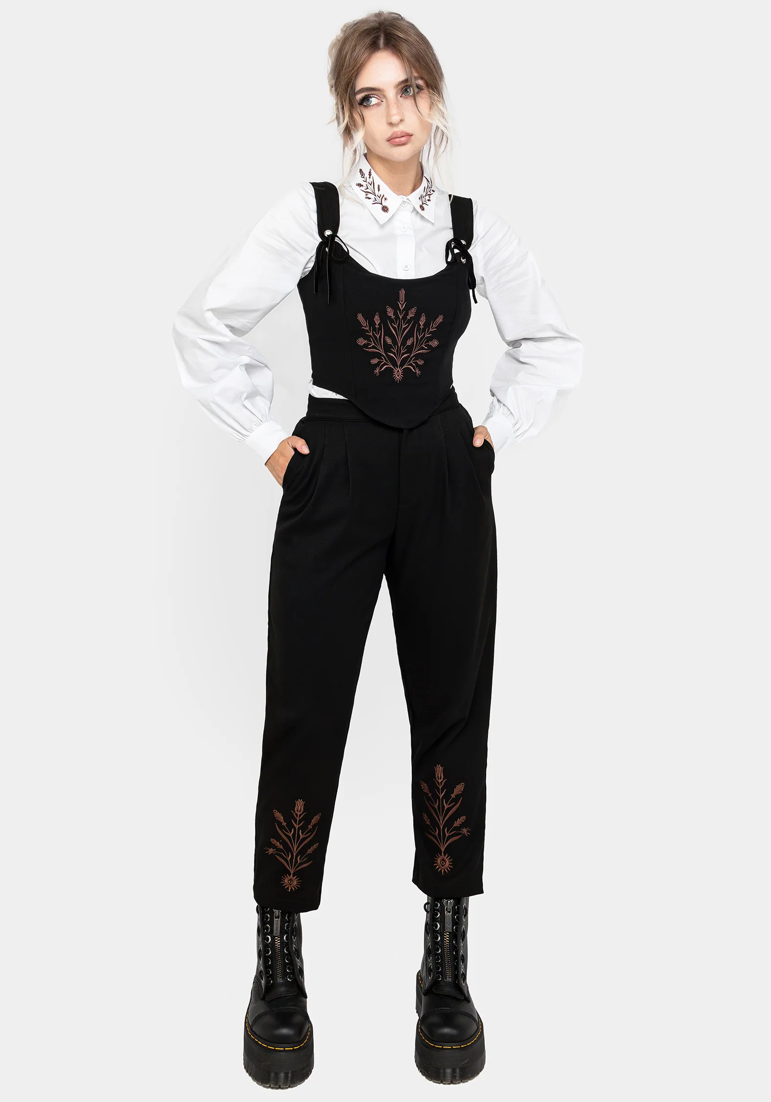 Cybele Embroidered Crop Corset Top - Image 9