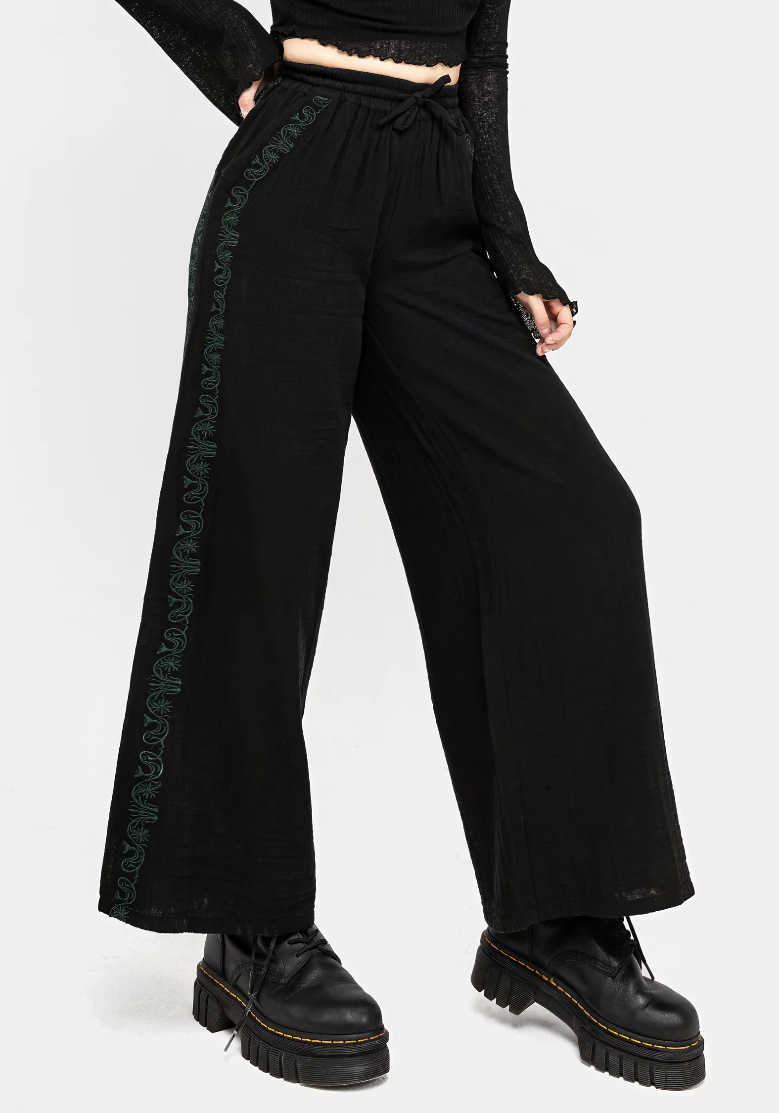 Damiana Embroidered Cotton Trousers - Image 11