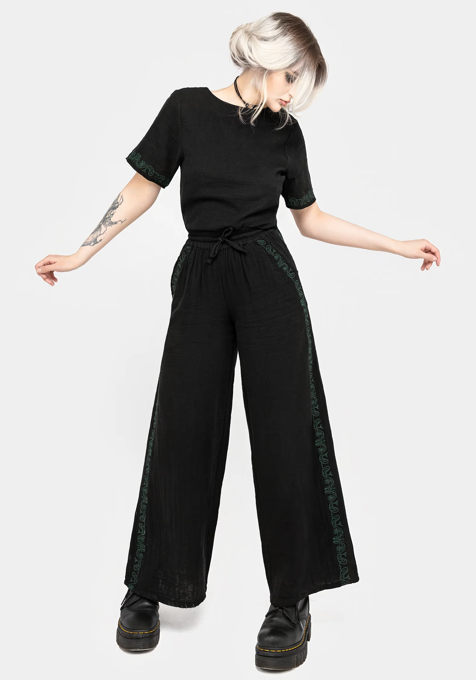 Damiana Embroidered Cotton Trousers - Image 6