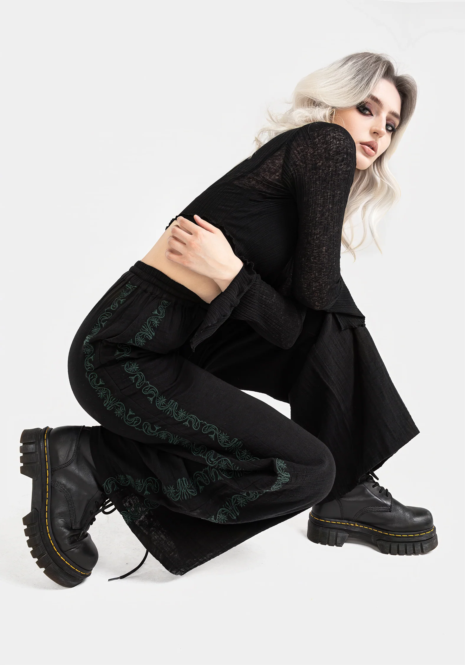 Damiana Embroidered Cotton Trousers - Image 8