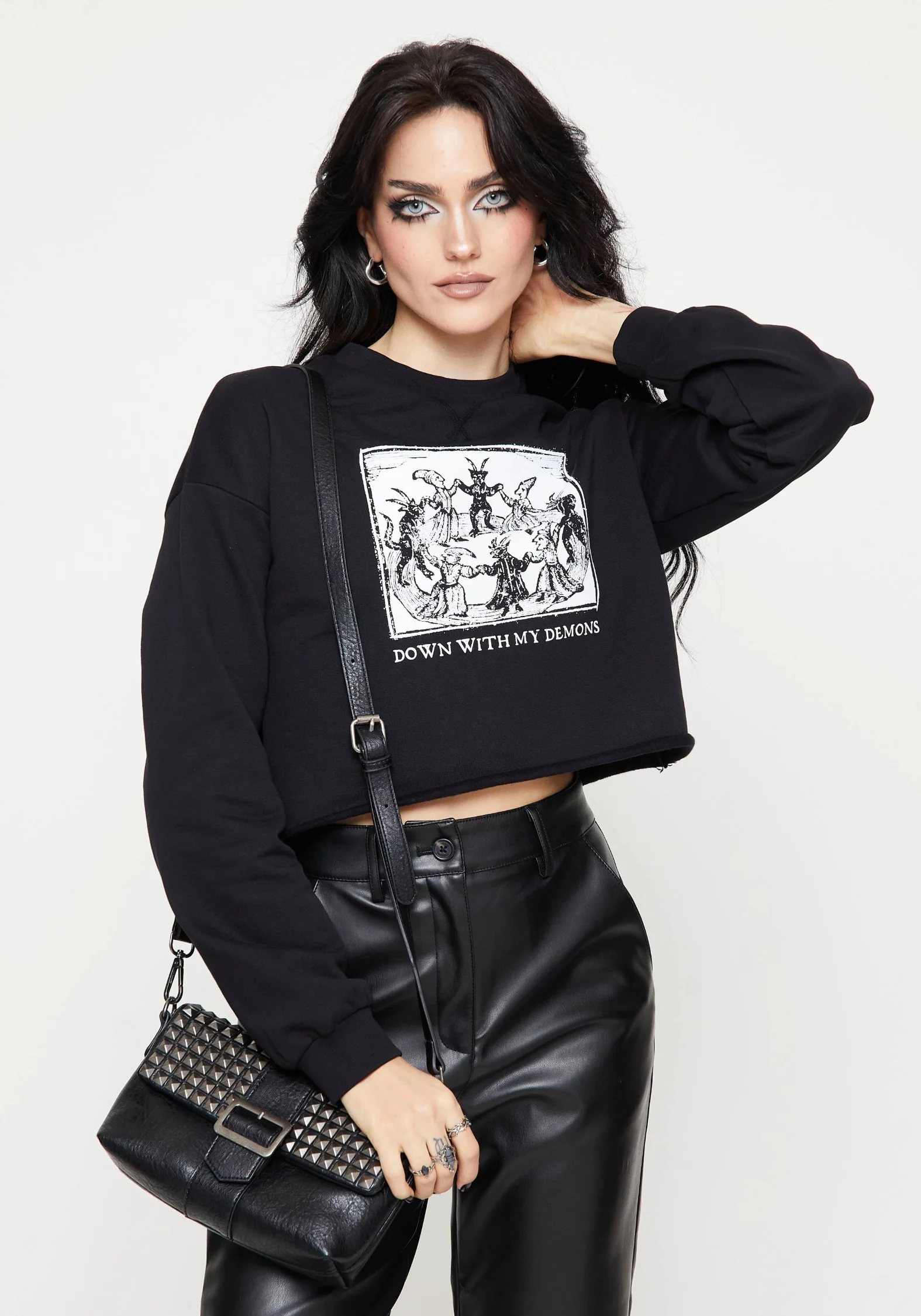Demons Crop Sweat Top - Image 4