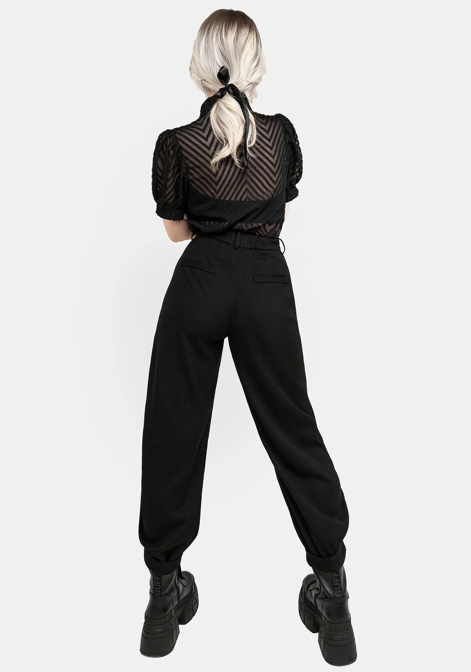 Dianne Embroidered Balloon Trousers - Black - Image 8