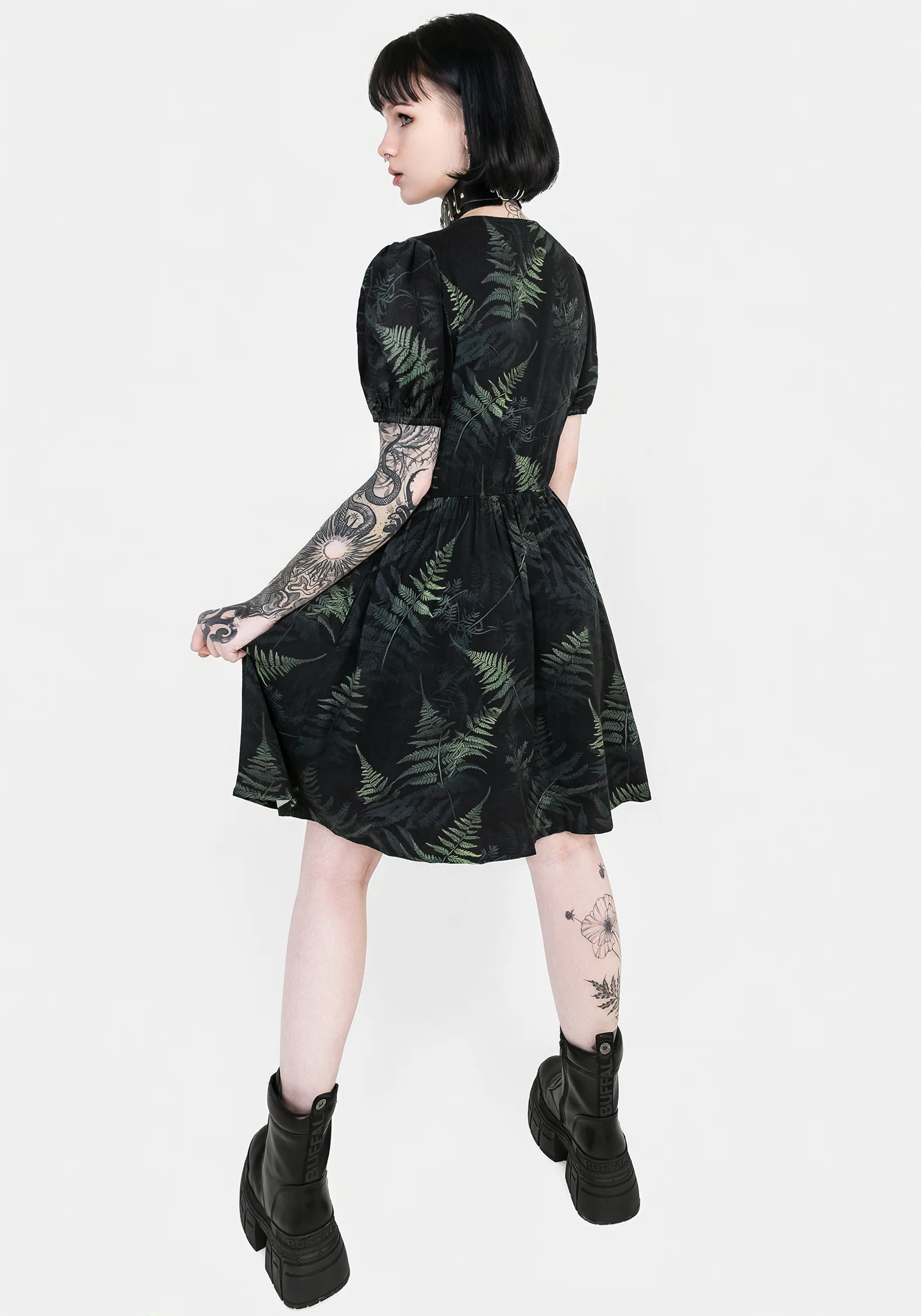 Fernery Button Up Corset Mini Dress - Image 3