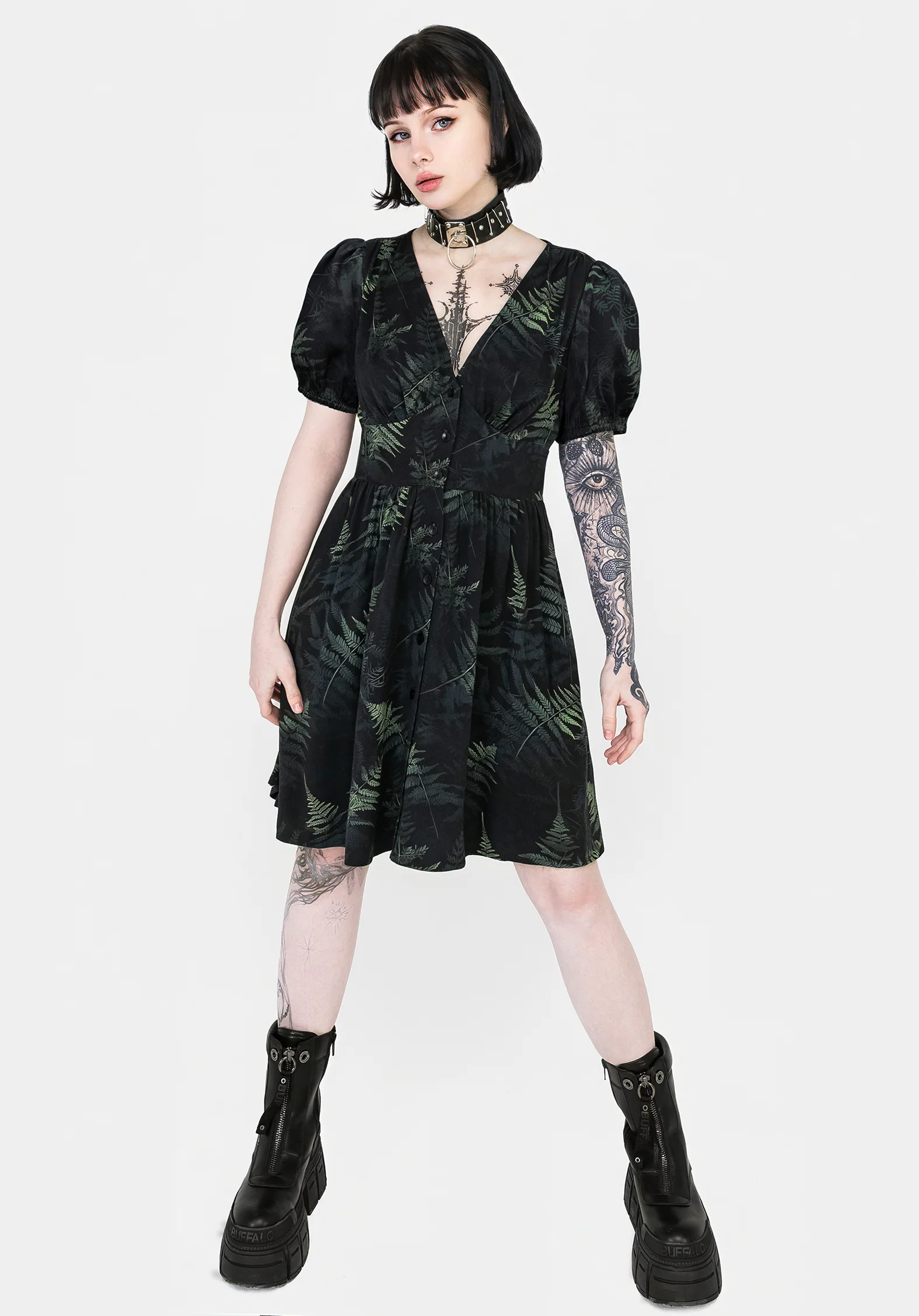 Fernery Button Up Corset Mini Dress - Image 6