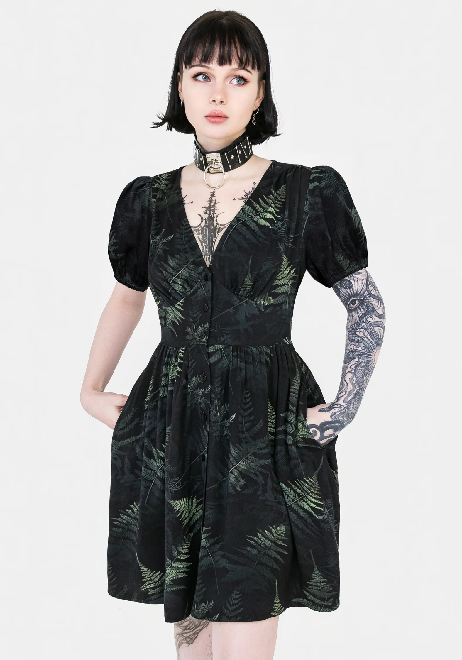 Fernery Button Up Corset Mini Dress - Image 7