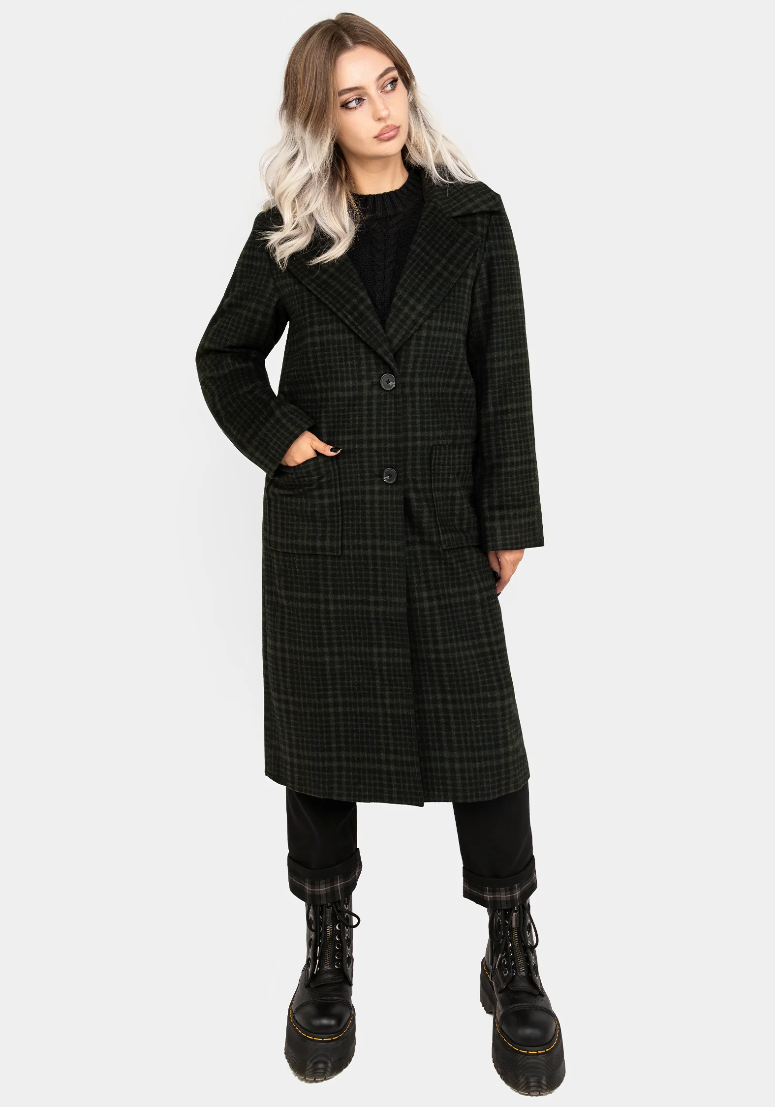 Jackdaw Check Wool Blend Duster Coat - Image 4