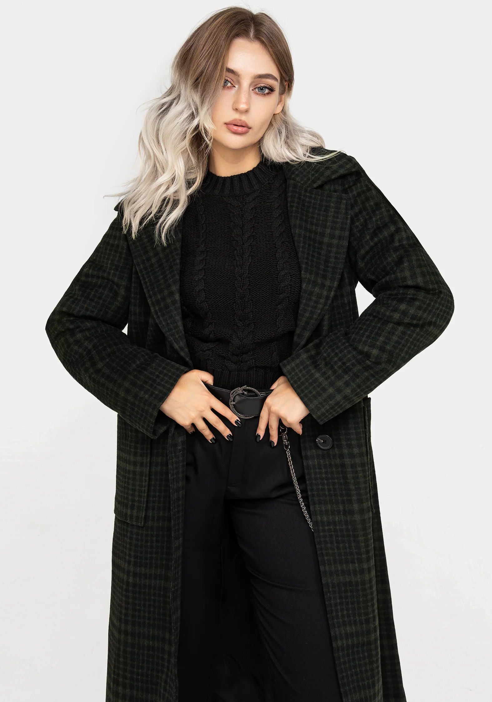 Jackdaw Check Wool Blend Duster Coat - Image 6