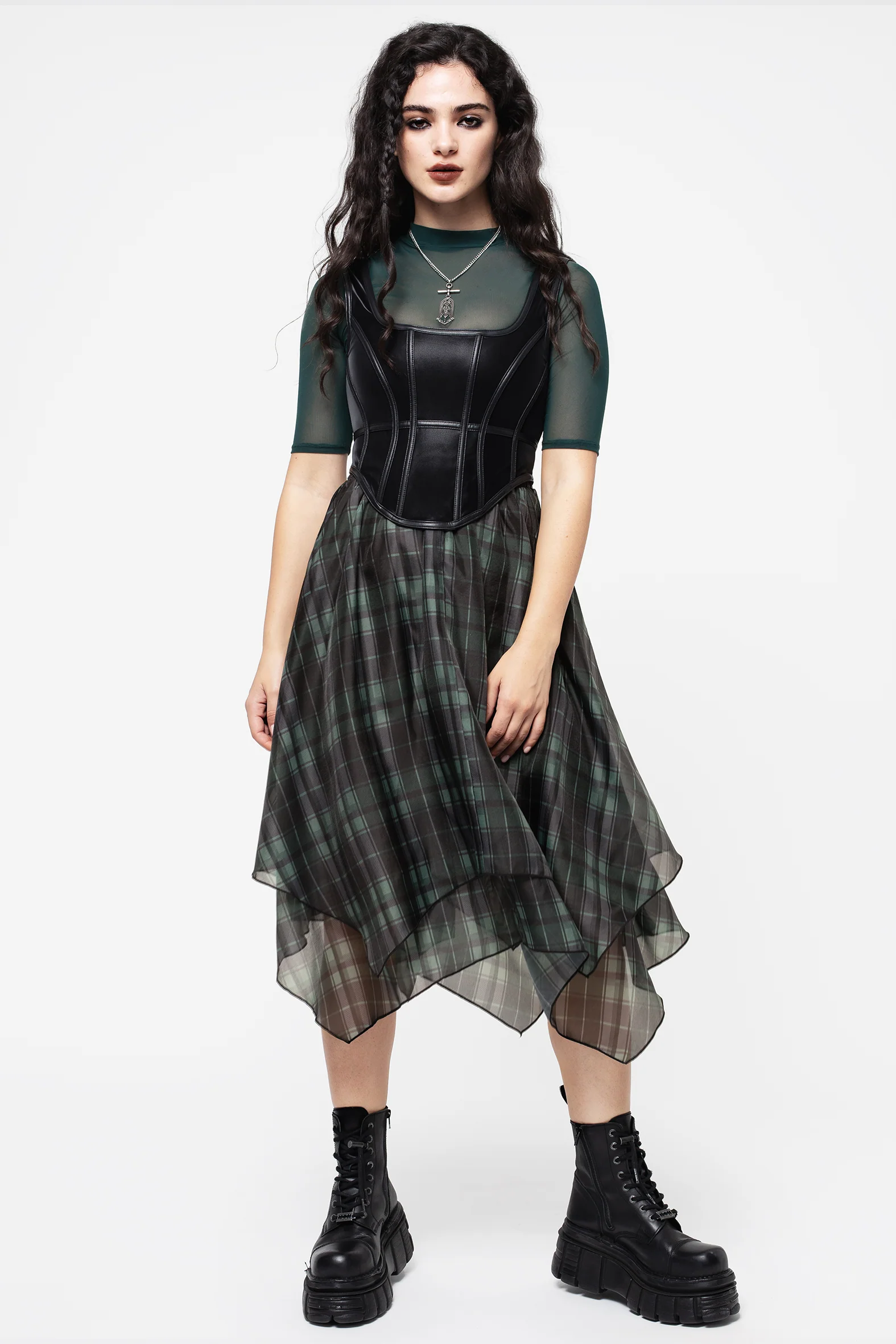 Jinx Mesh Short Sleeve Top - Green - Image 5