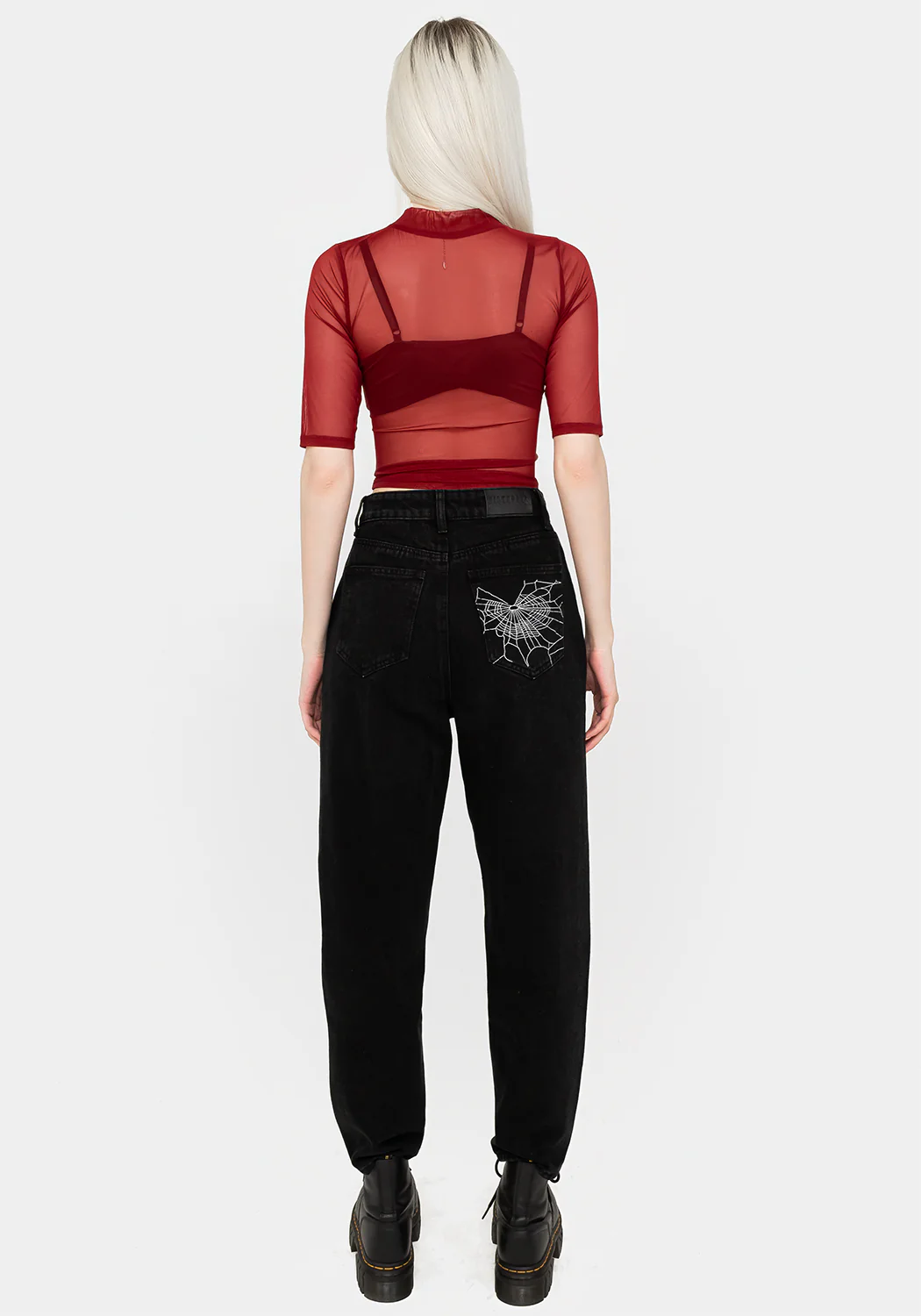 Jinx Mesh Short Sleeve Top - Red - Image 7