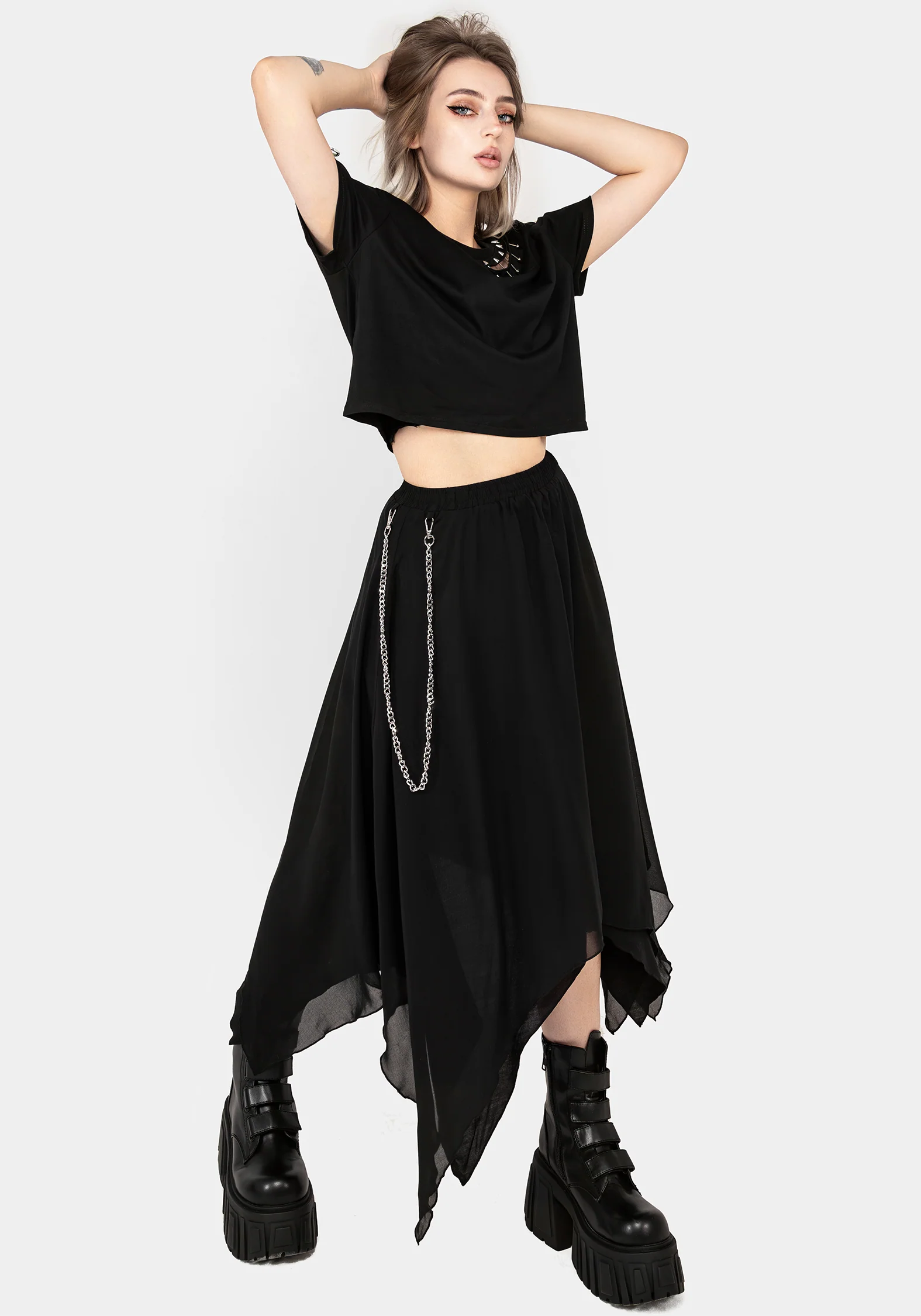 Levitate Chain Detail Midi Skirt - Image 5