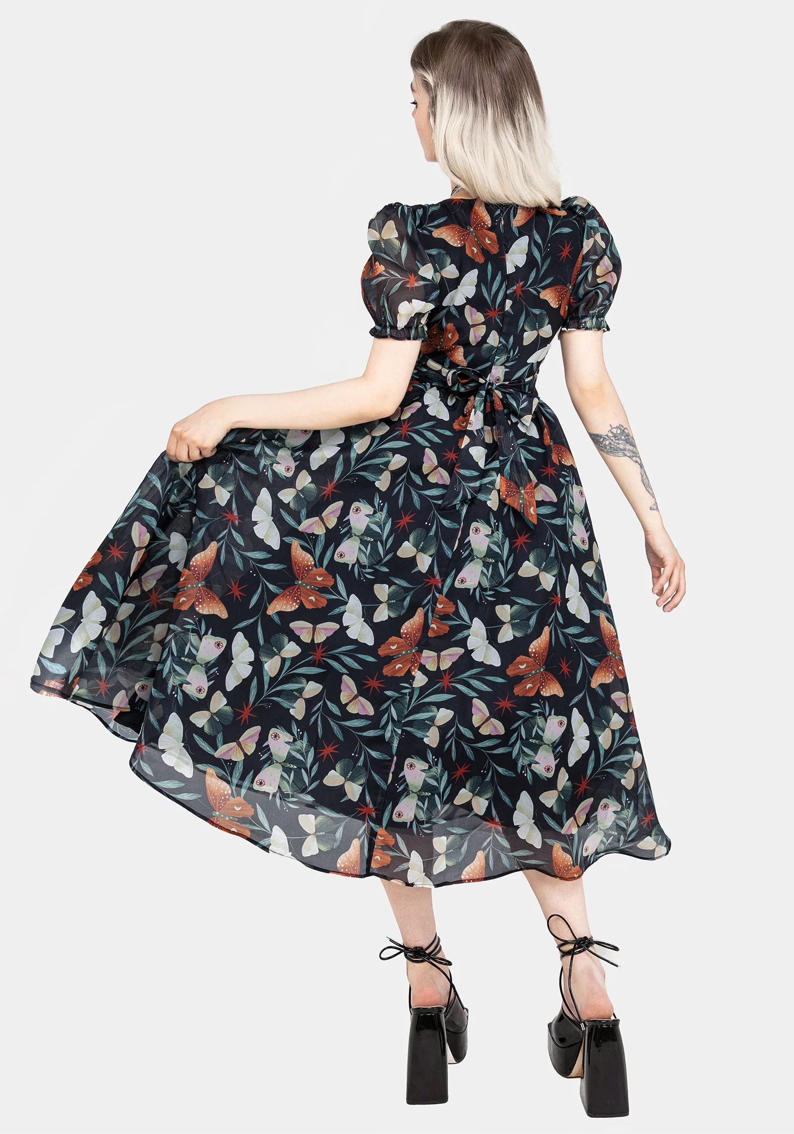 Mariposa Puff Sleeve Organza Midi Dress - Image 3