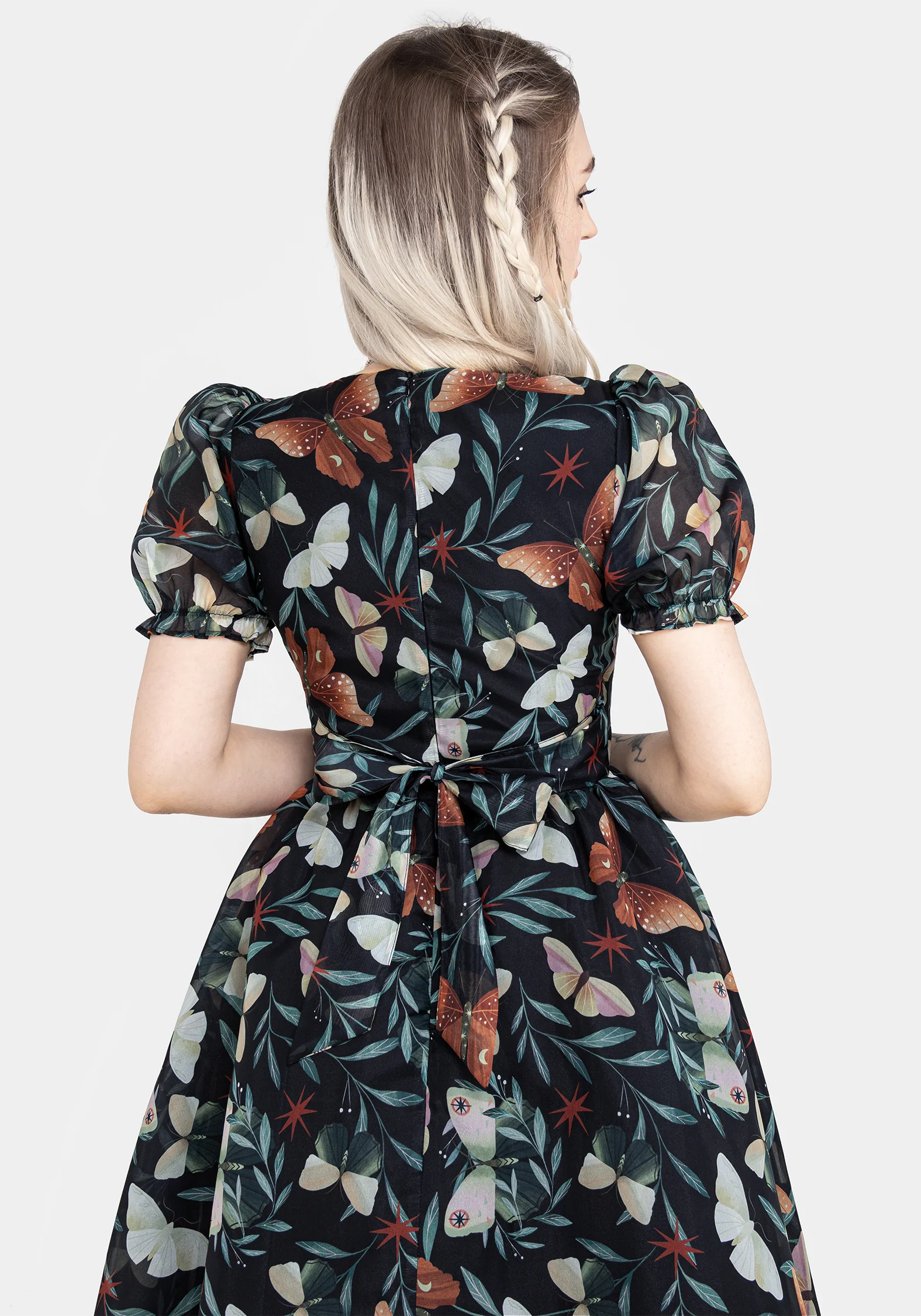 Mariposa Puff Sleeve Organza Midi Dress - Image 8