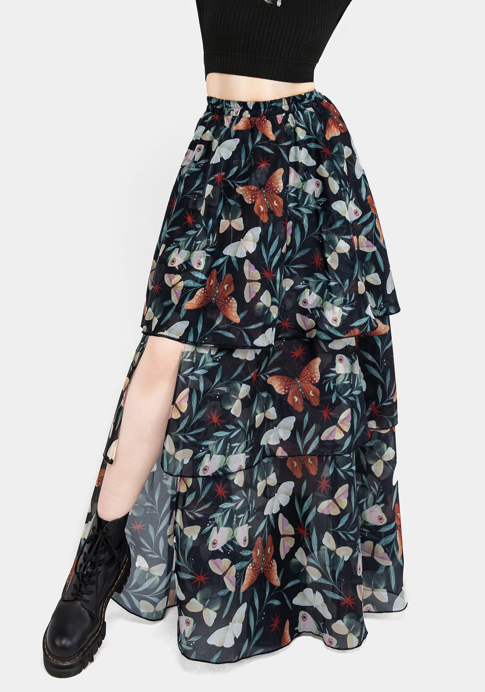 Mariposa Split Tiered Organza Skirt - Image 10