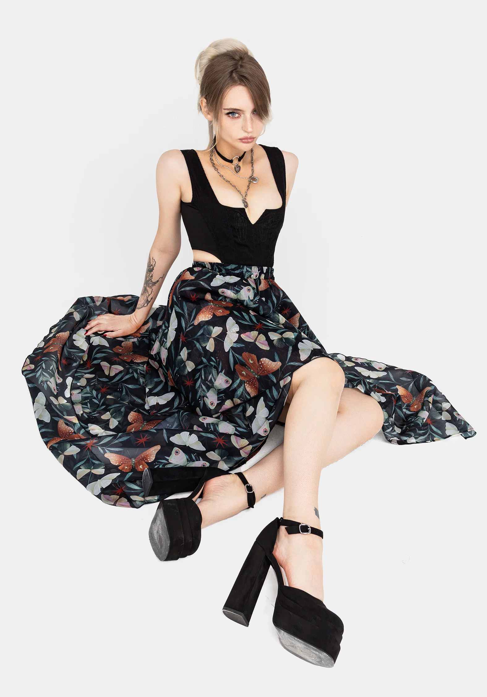 Mariposa Split Tiered Organza Skirt - Image 5