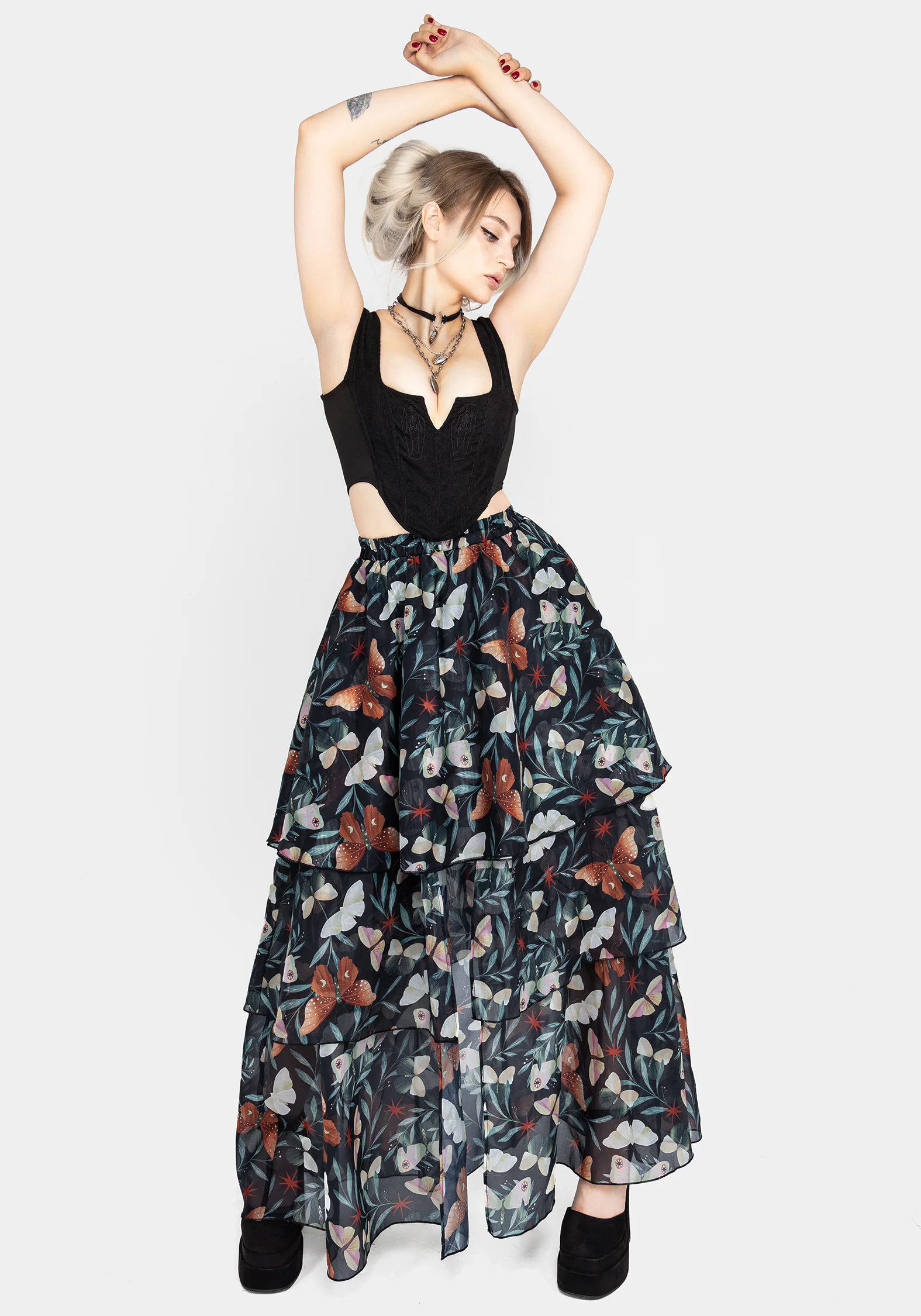 Mariposa Split Tiered Organza Skirt - Image 6