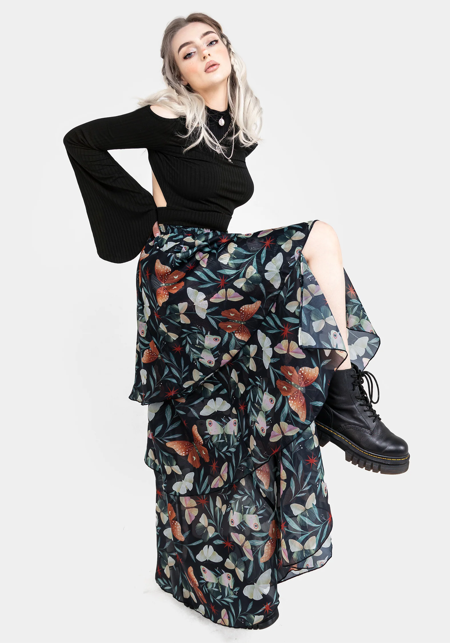 Mariposa Split Tiered Organza Skirt - Image 9