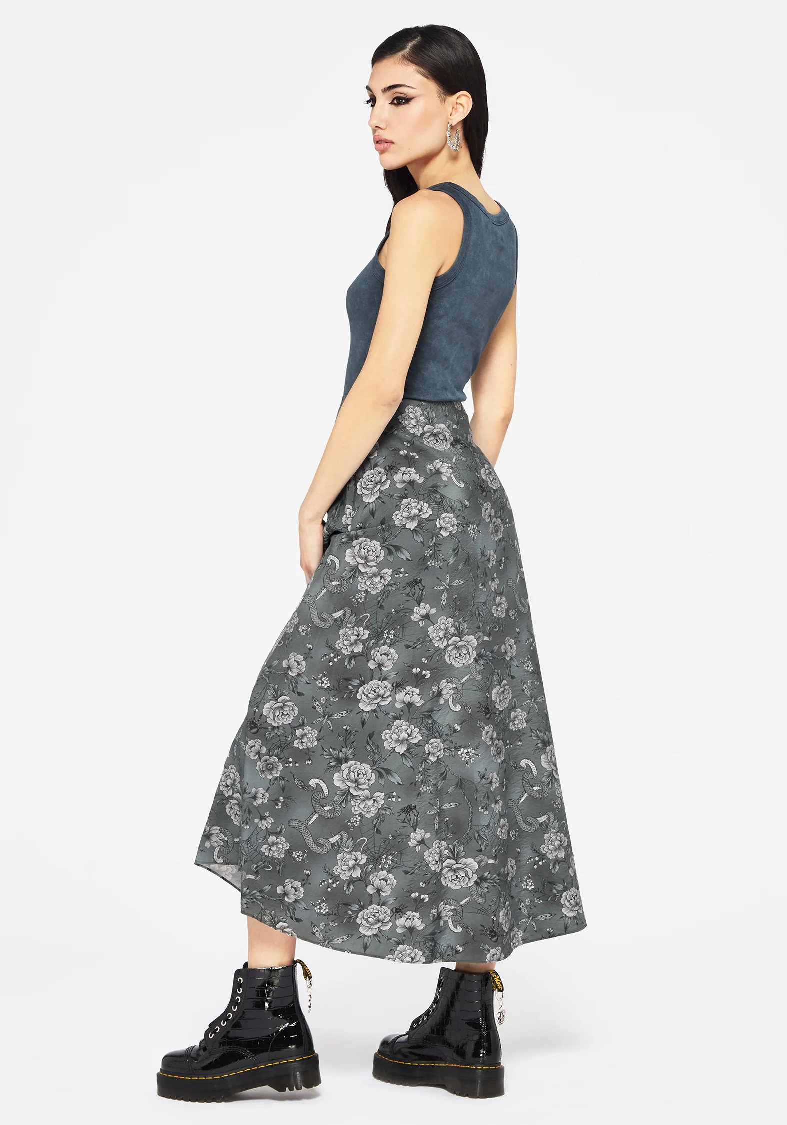 Meadow Floral Serpent Print Midaxi Skirt - Image 3