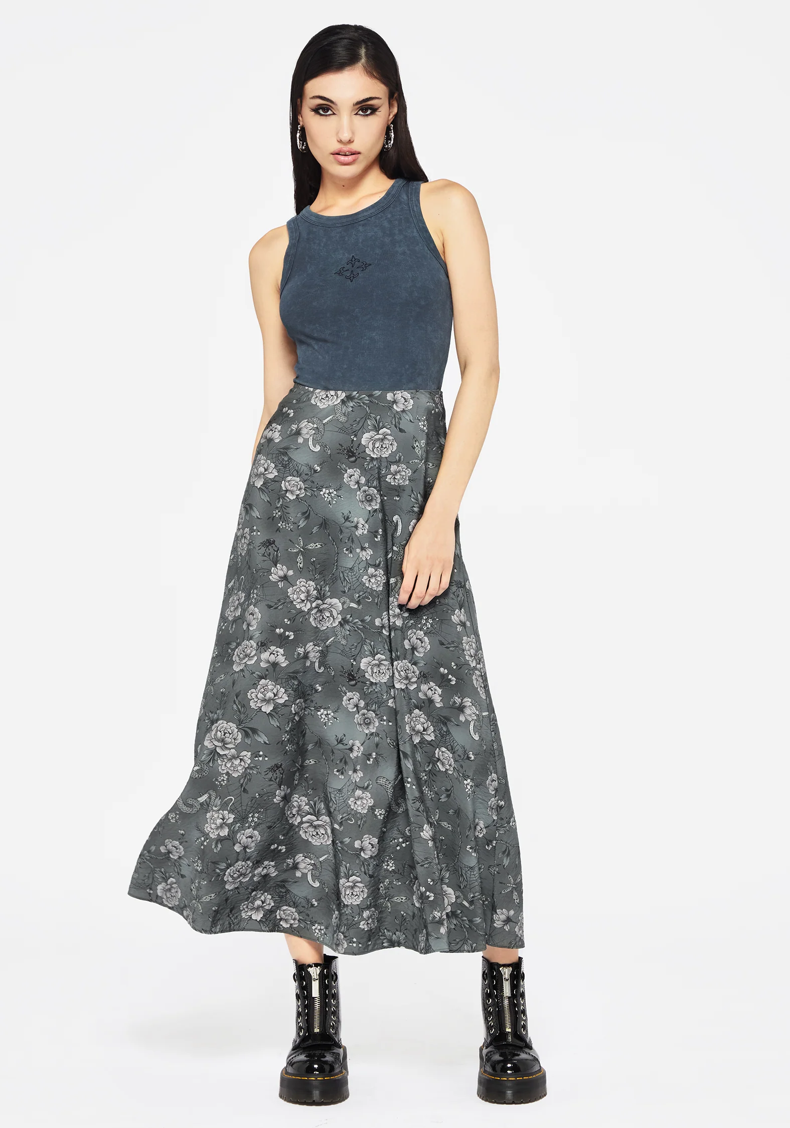 Meadow Floral Serpent Print Midaxi Skirt - Image 5