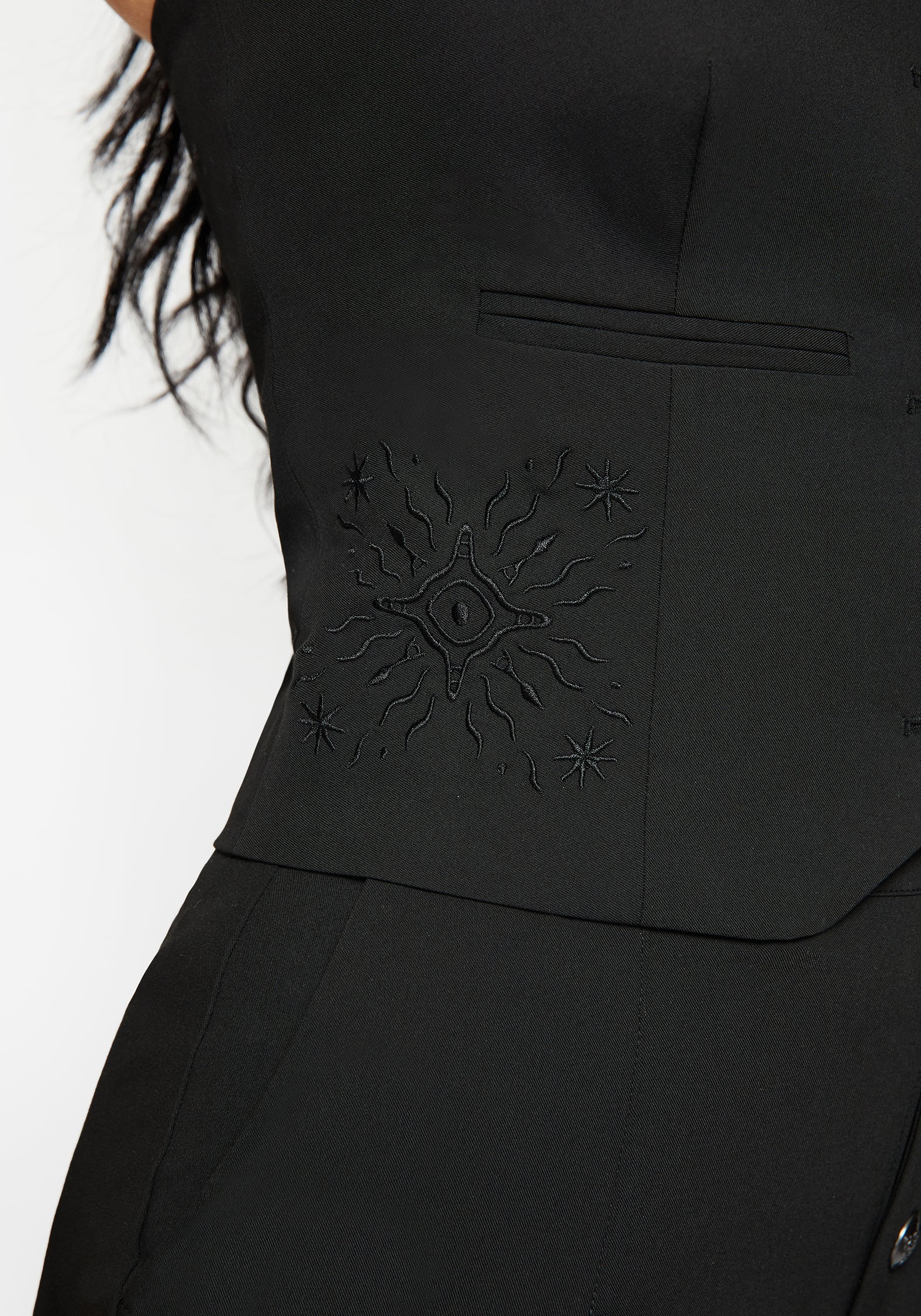 Moonbow Embroidered Strapless Tailored Waistcoat - Image 5