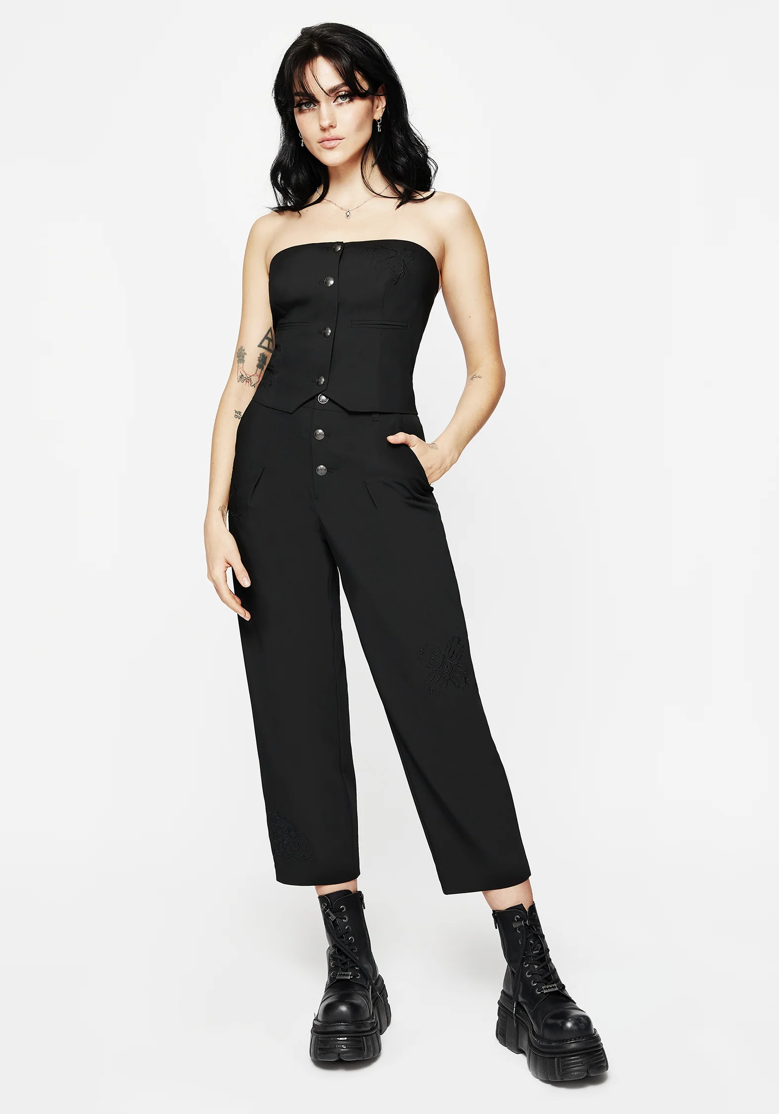 Moonbow Embroidered Strapless Tailored Waistcoat - Image 6