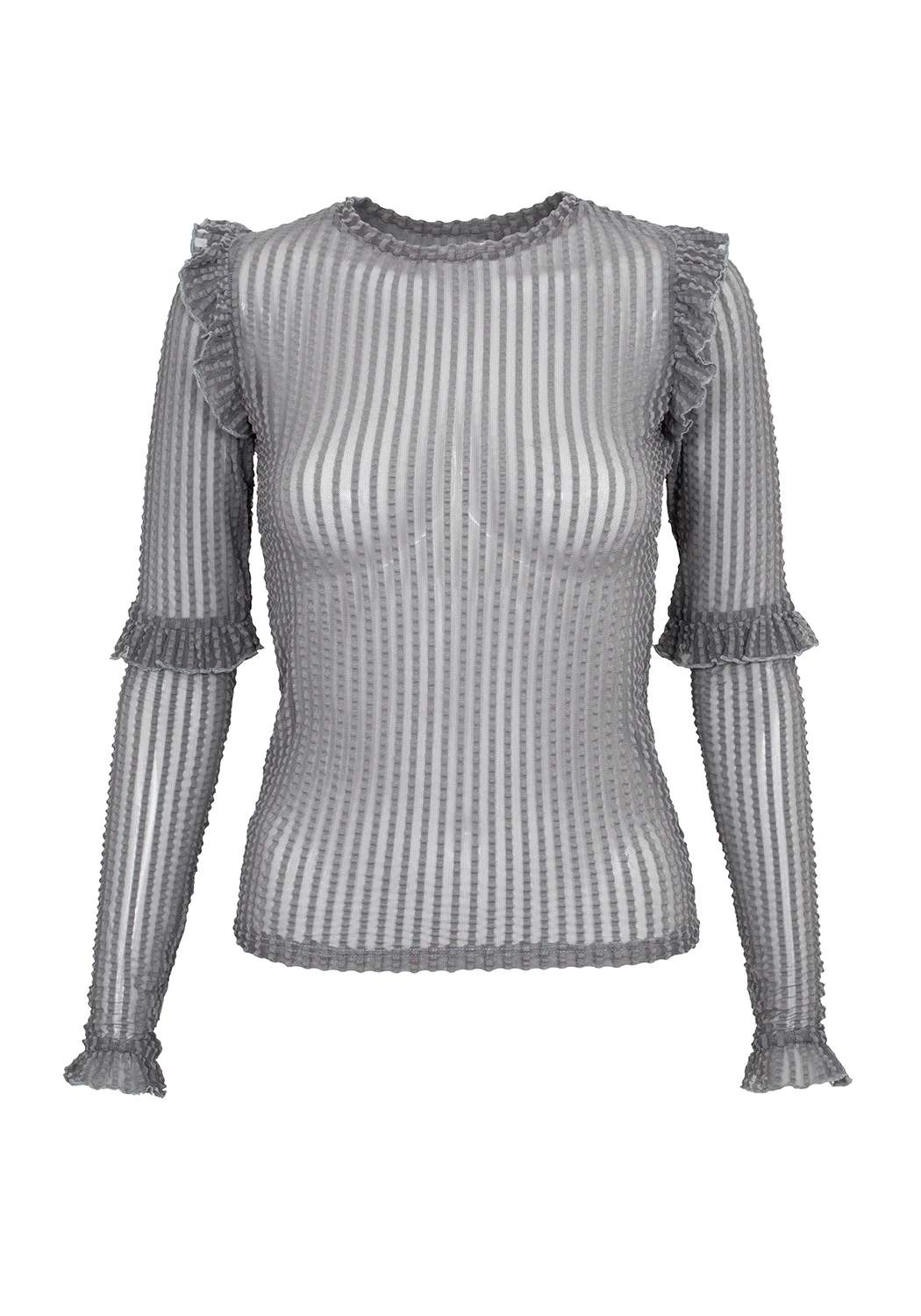 MOURNING RUFFLE TOP GHOST GREY - Image 6