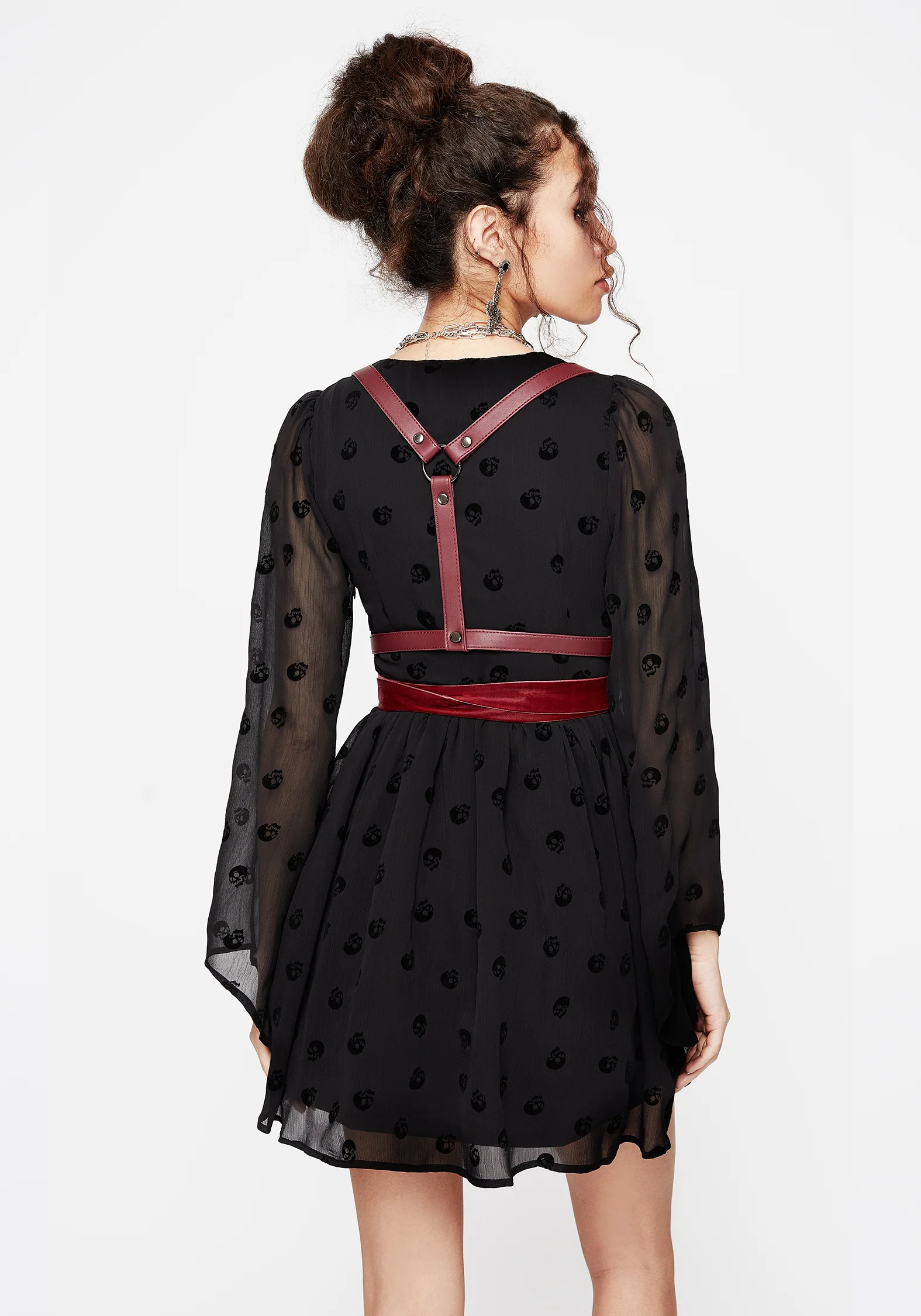 Natalia Ribbon Wrap Harness - Oxblood - Image 3