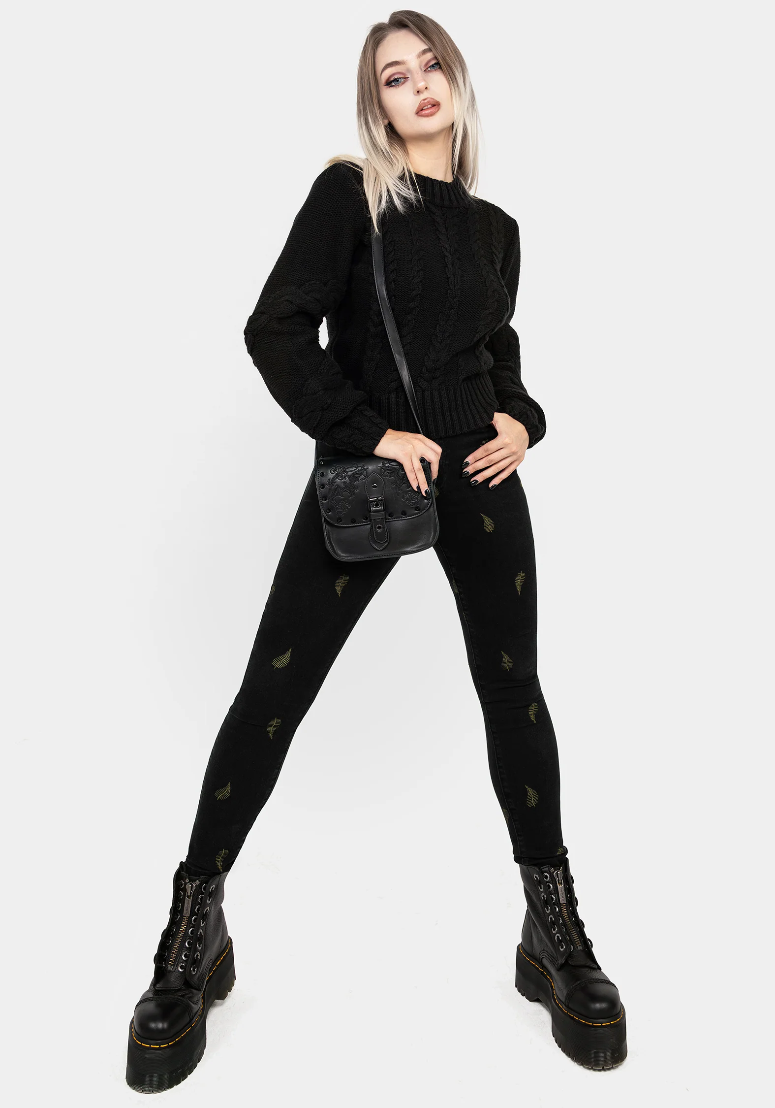 Osmunda Fern Embroidered Denim Skinny Jeans - Image 5