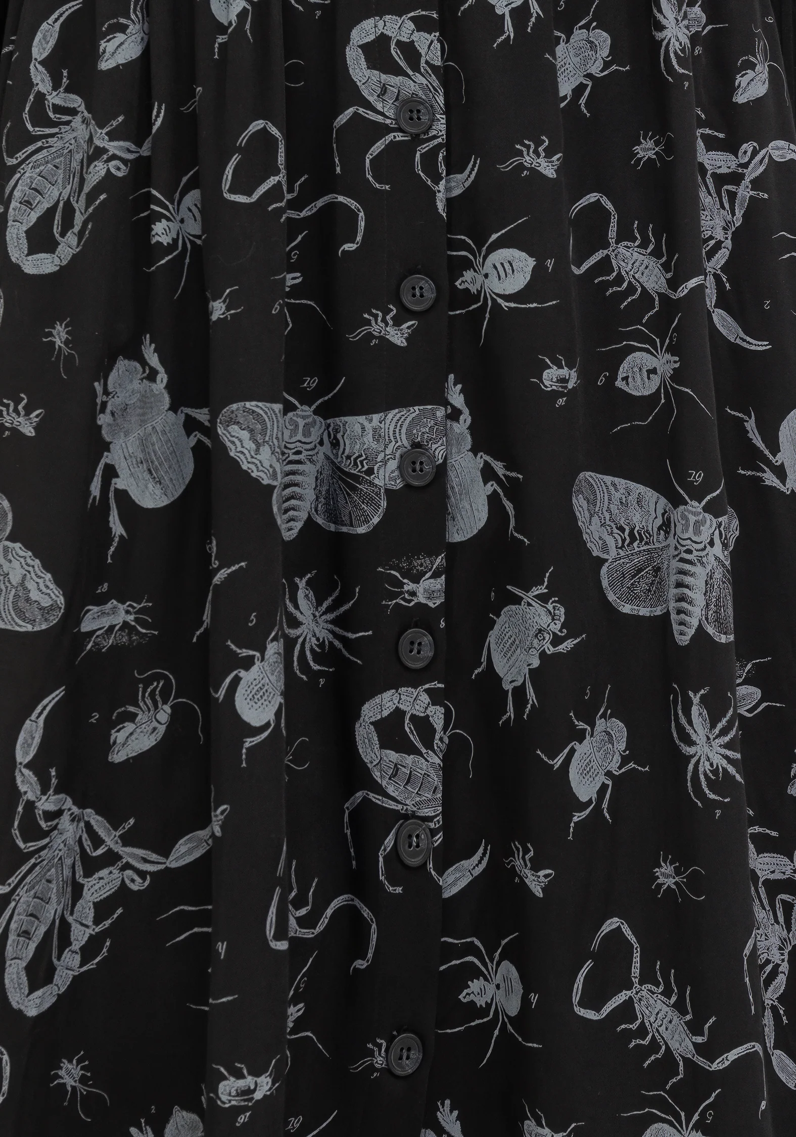 Parasite Bugs Button Front Midi Skirt - Black - Image 8