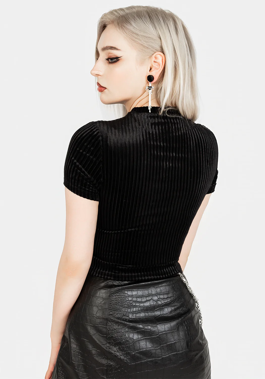 Rosaline Velour Rib Crop Top - Image 4
