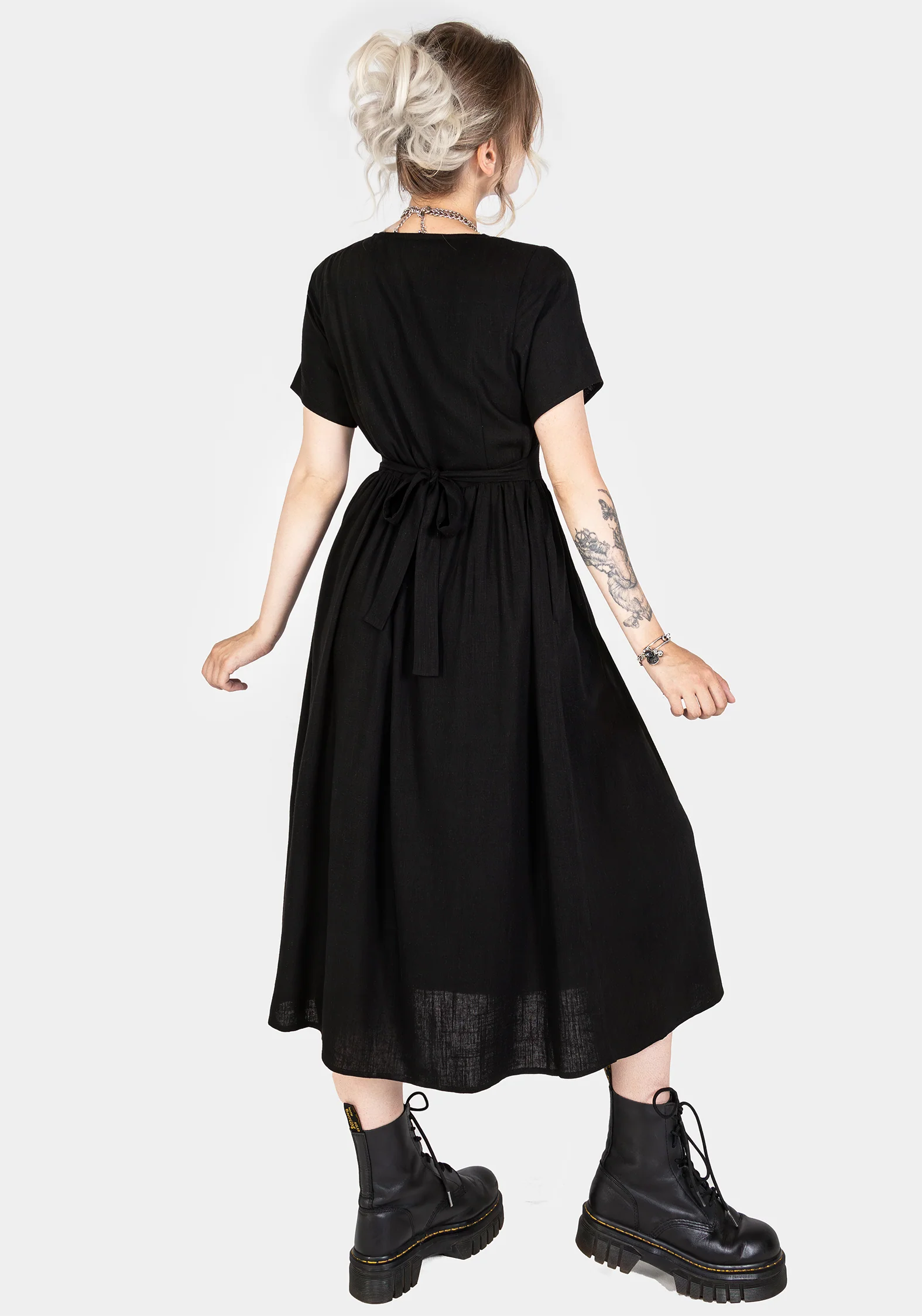 Rowan Linen Button Up Midi Dress - Image 3