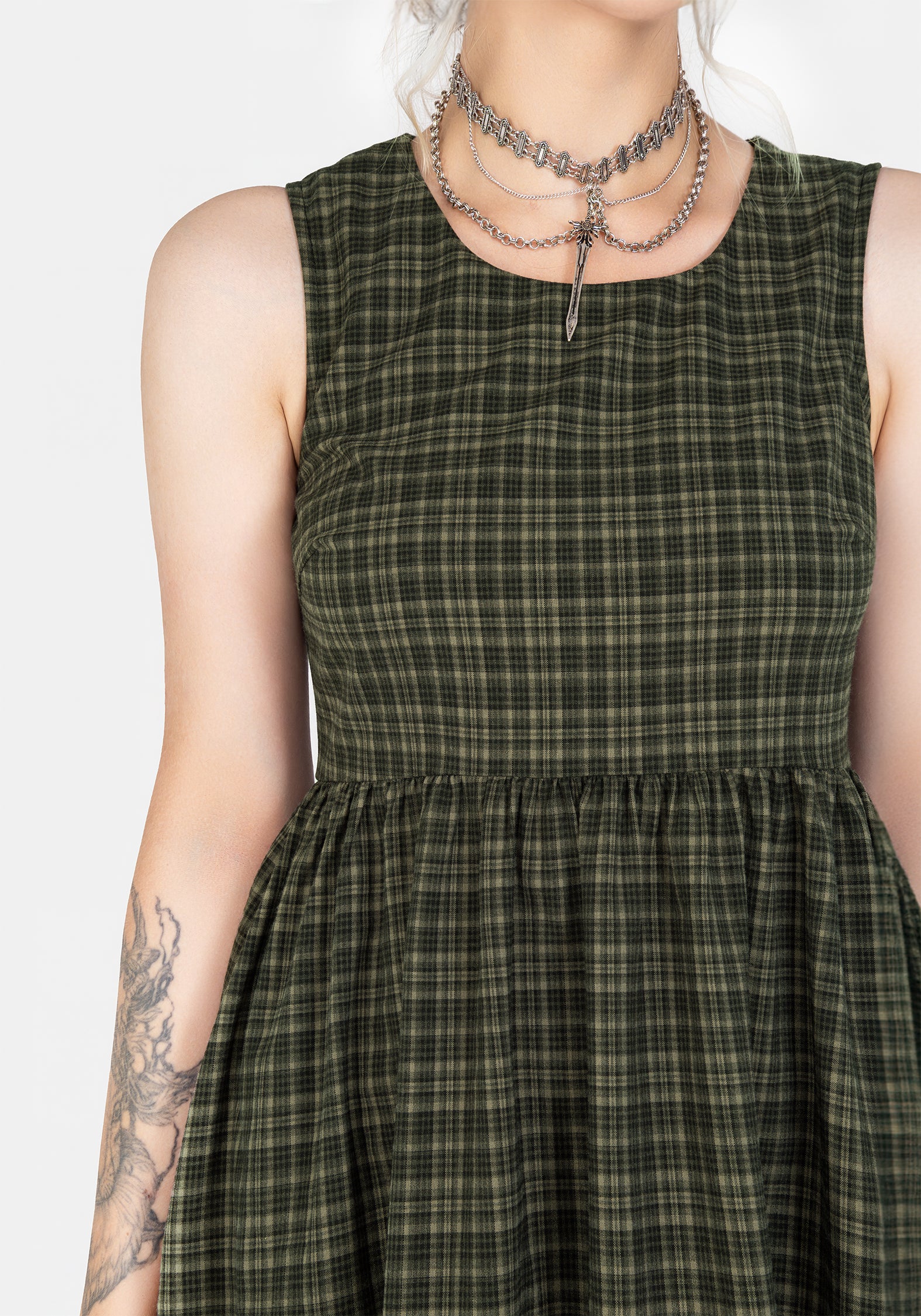 Sabine Check Mini Skater Dress - Image 3