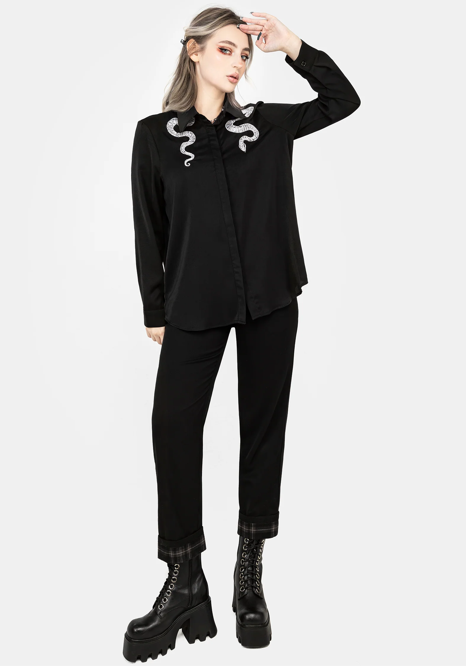 Slither Embroidered Snake Shirt - Image 6