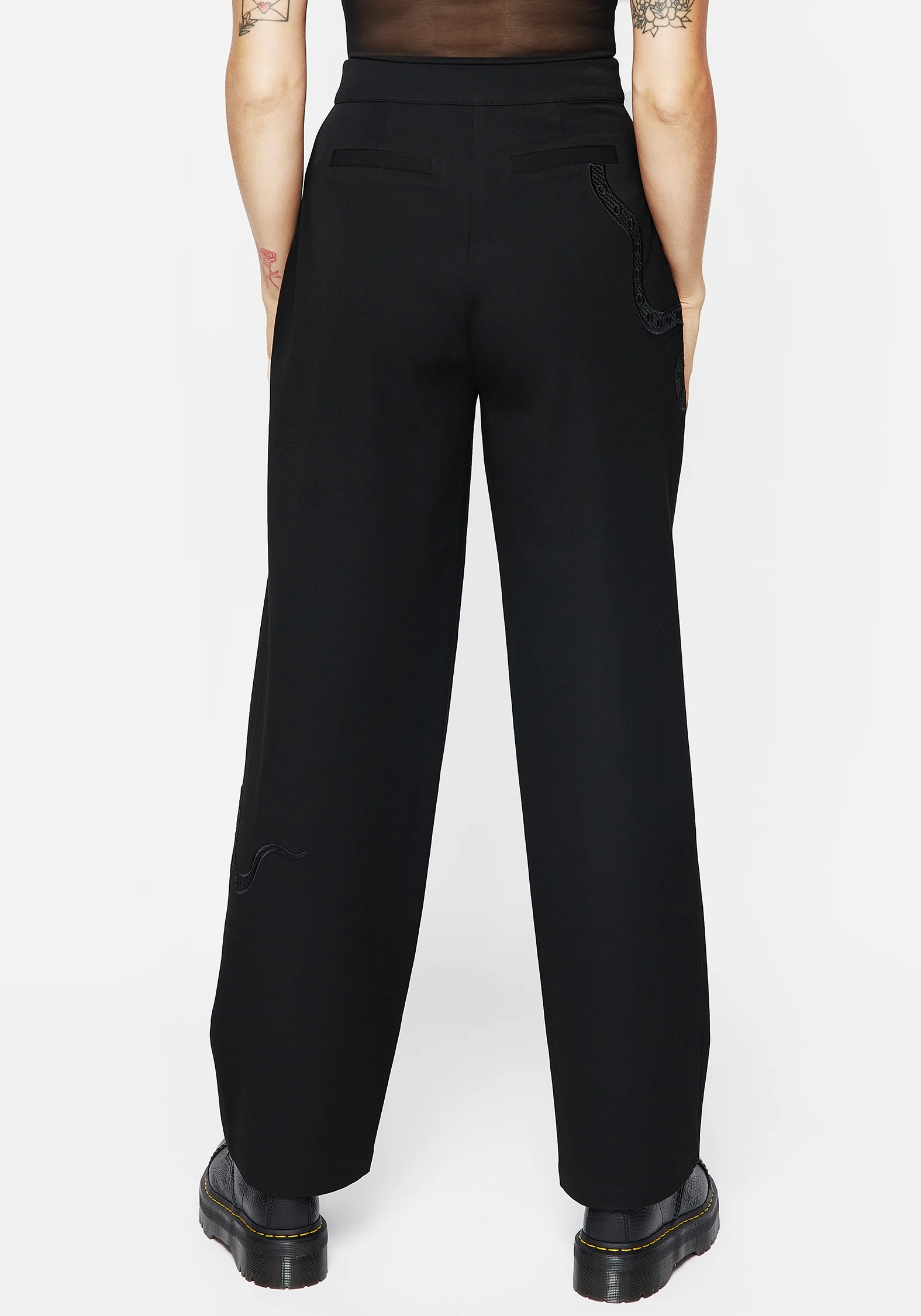 Slither Snake Embroidered Tailored Trousers - Image 3