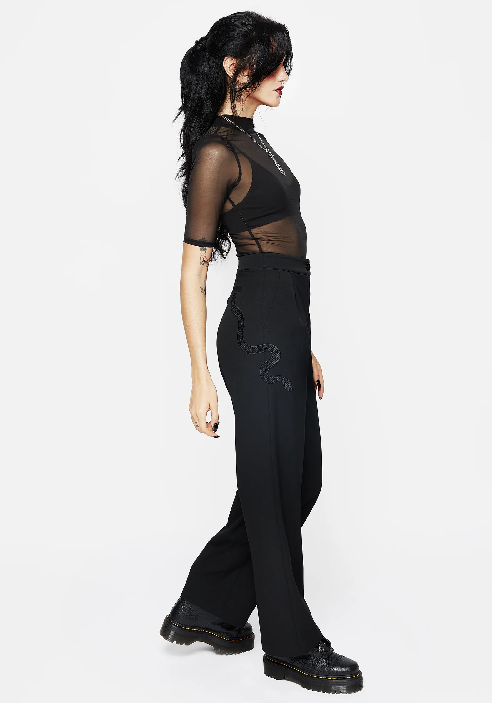 Slither Snake Embroidered Tailored Trousers - Image 5