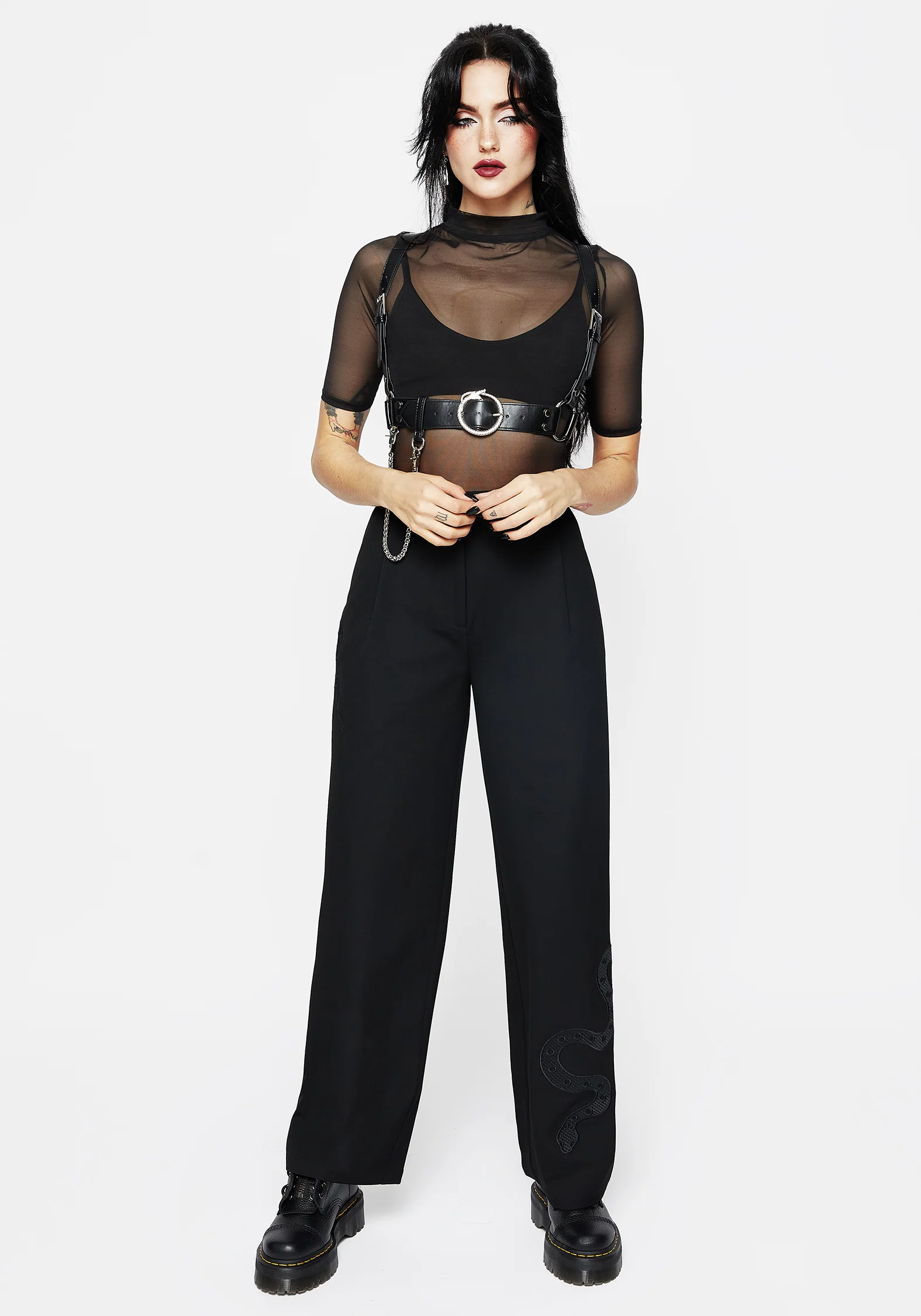 Slither Snake Embroidered Tailored Trousers - Image 7