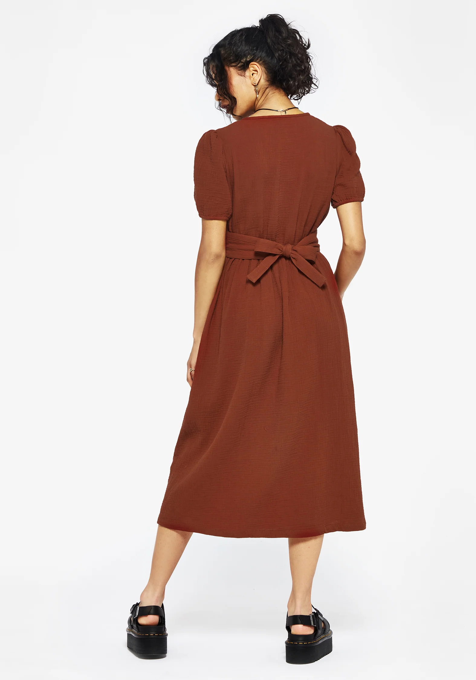 Tiana Cotton Applique Trim Midi Dress - Image 3