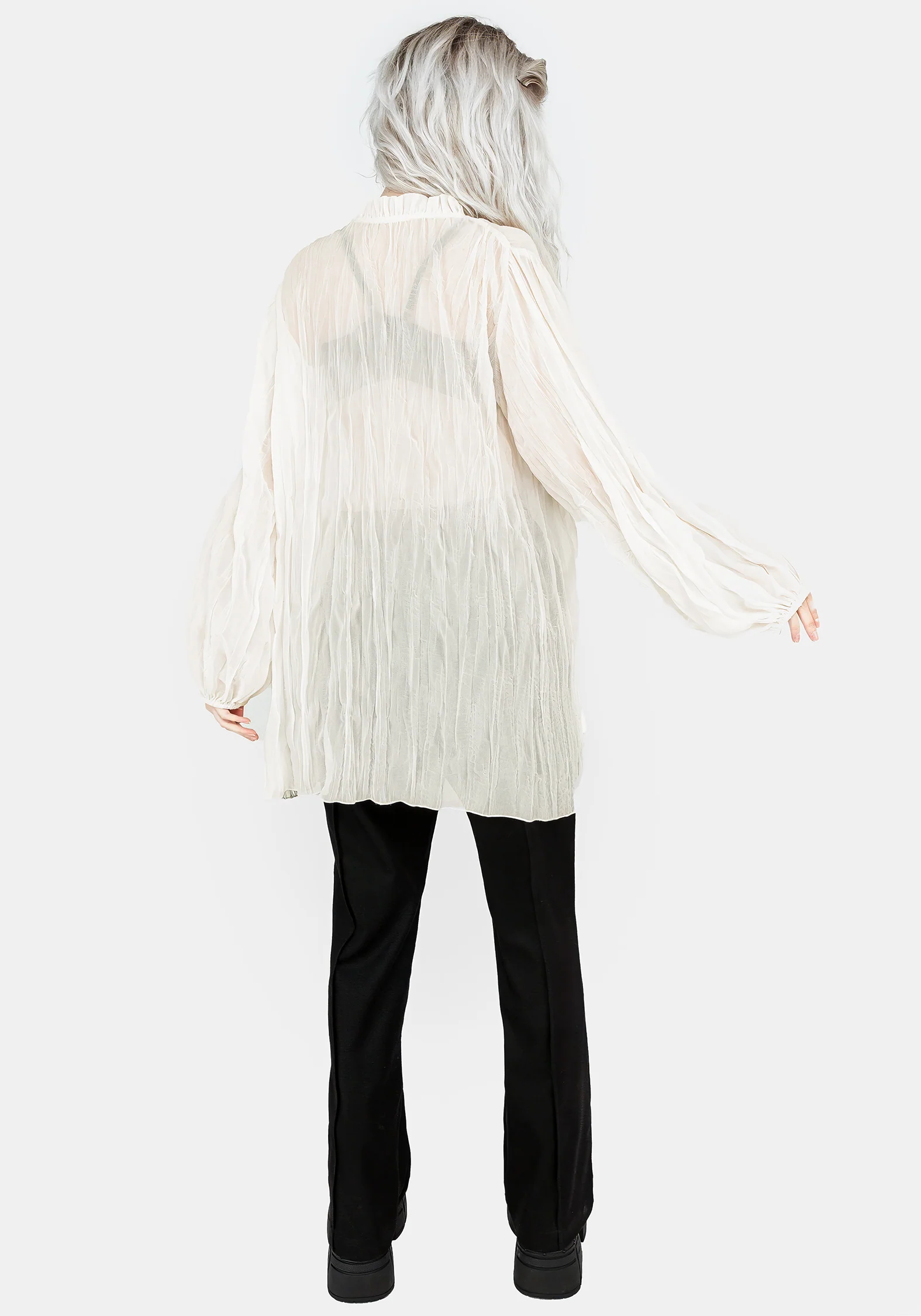 Villain Textured Blouse - White - Image 3