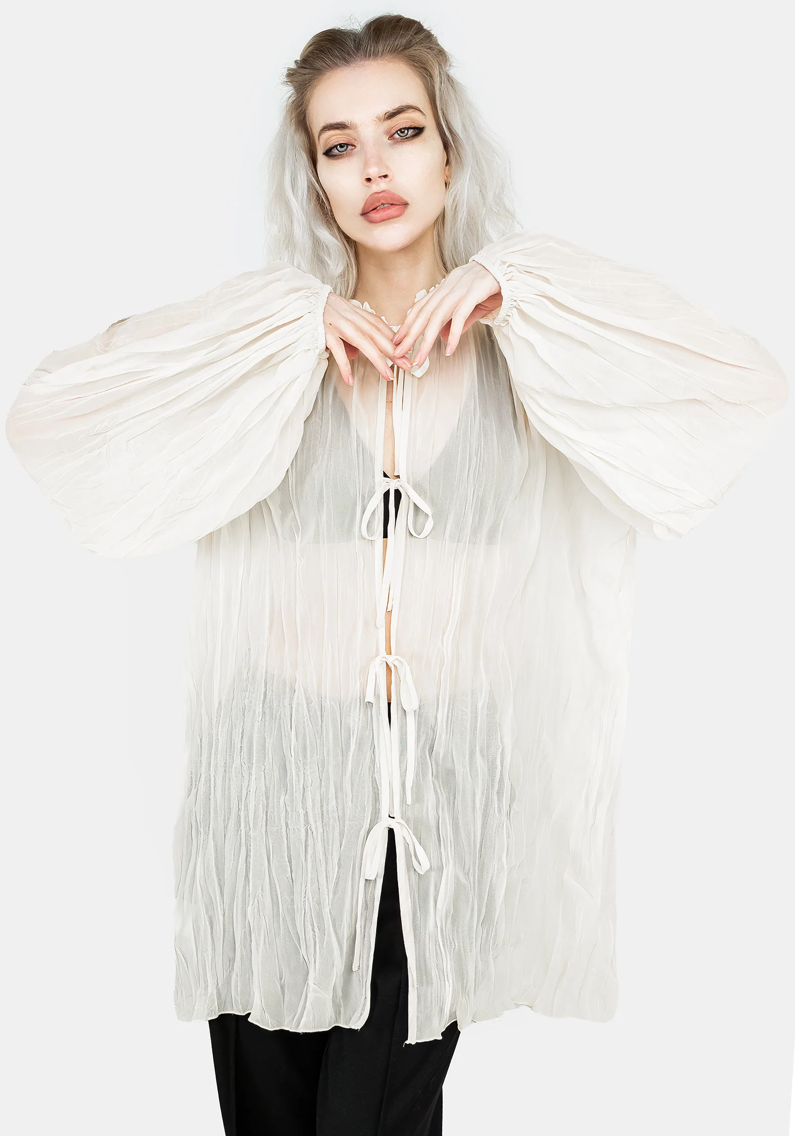 Villain Textured Blouse - White - Image 4