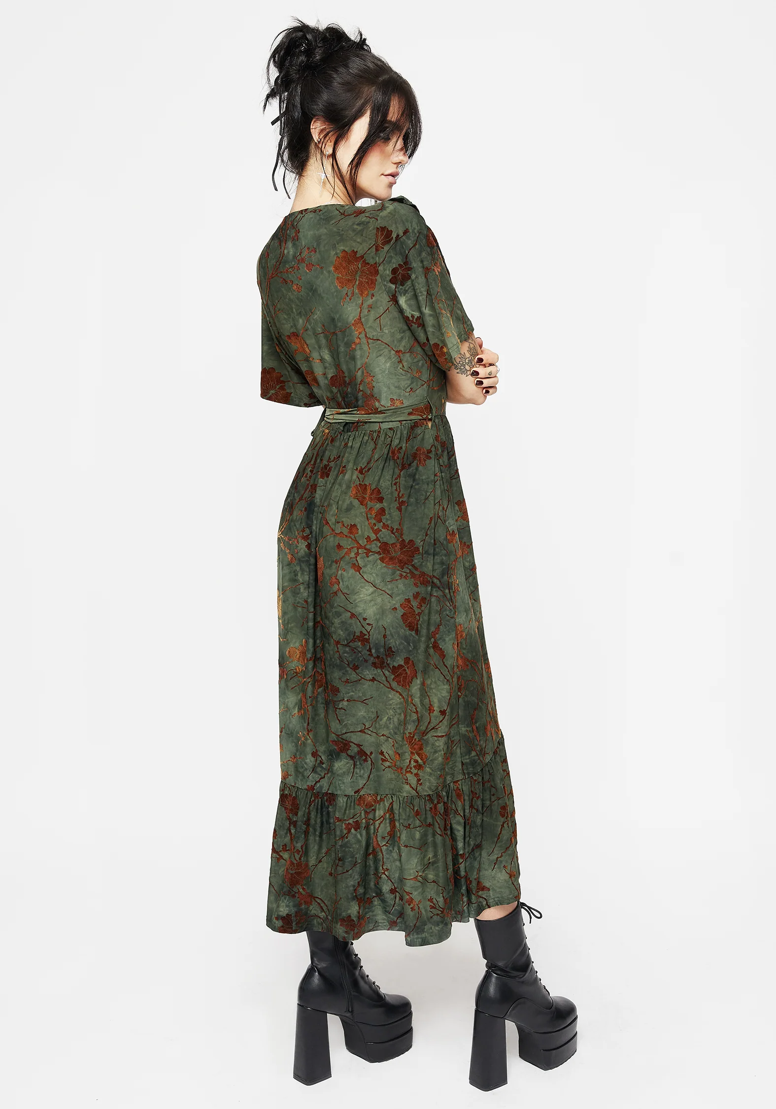 Witchfire Ruffle Midaxi Wrap Dress - Image 3